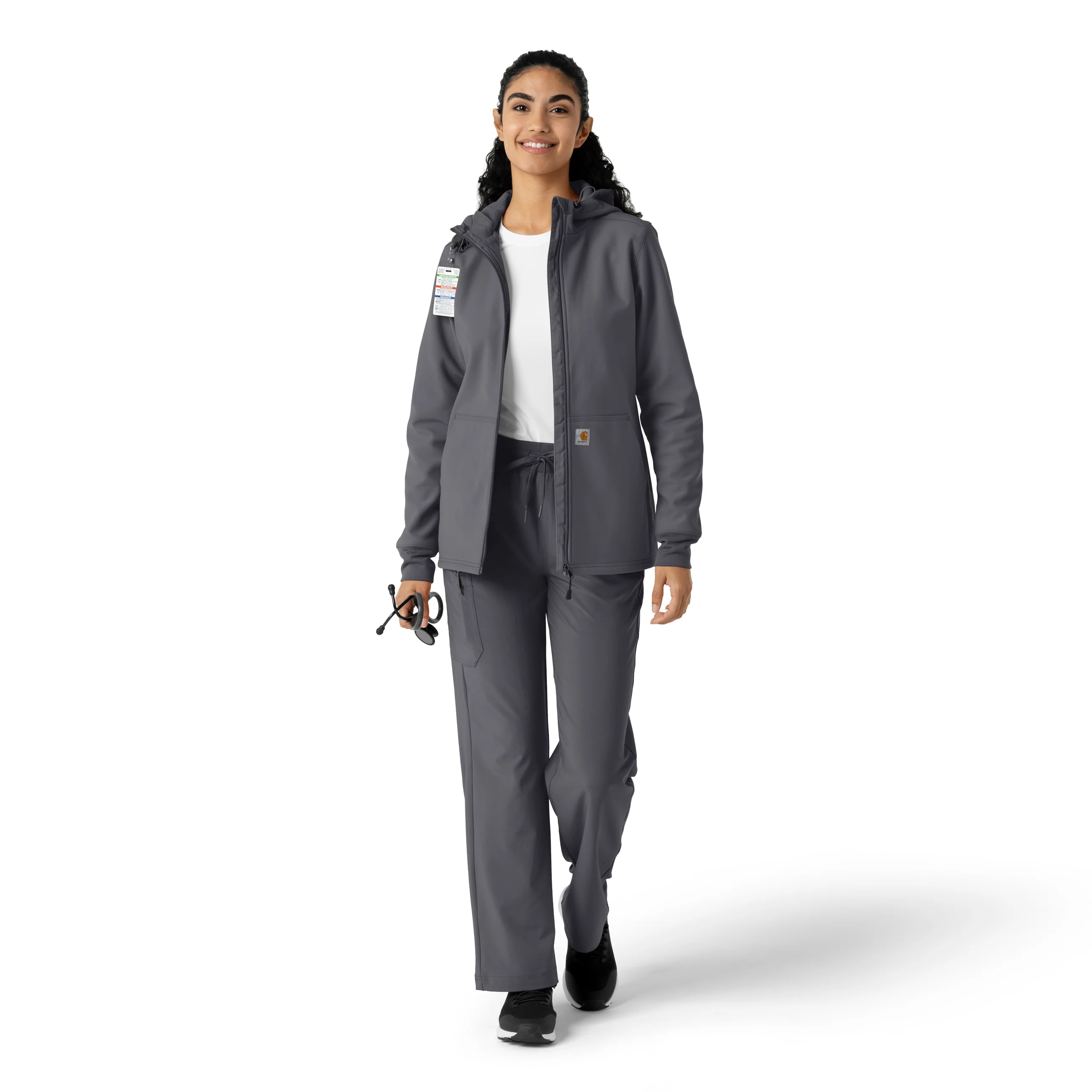 Carhartt Women's Bonded Fleece Hoodie - Pewter - Image 3