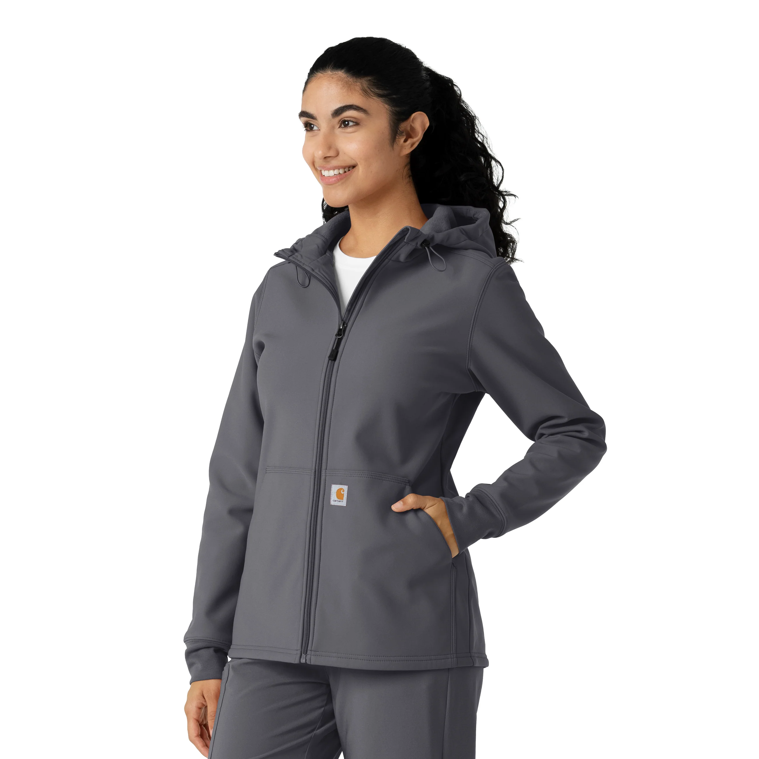 Carhartt Women's Bonded Fleece Hoodie - Pewter - Image 4