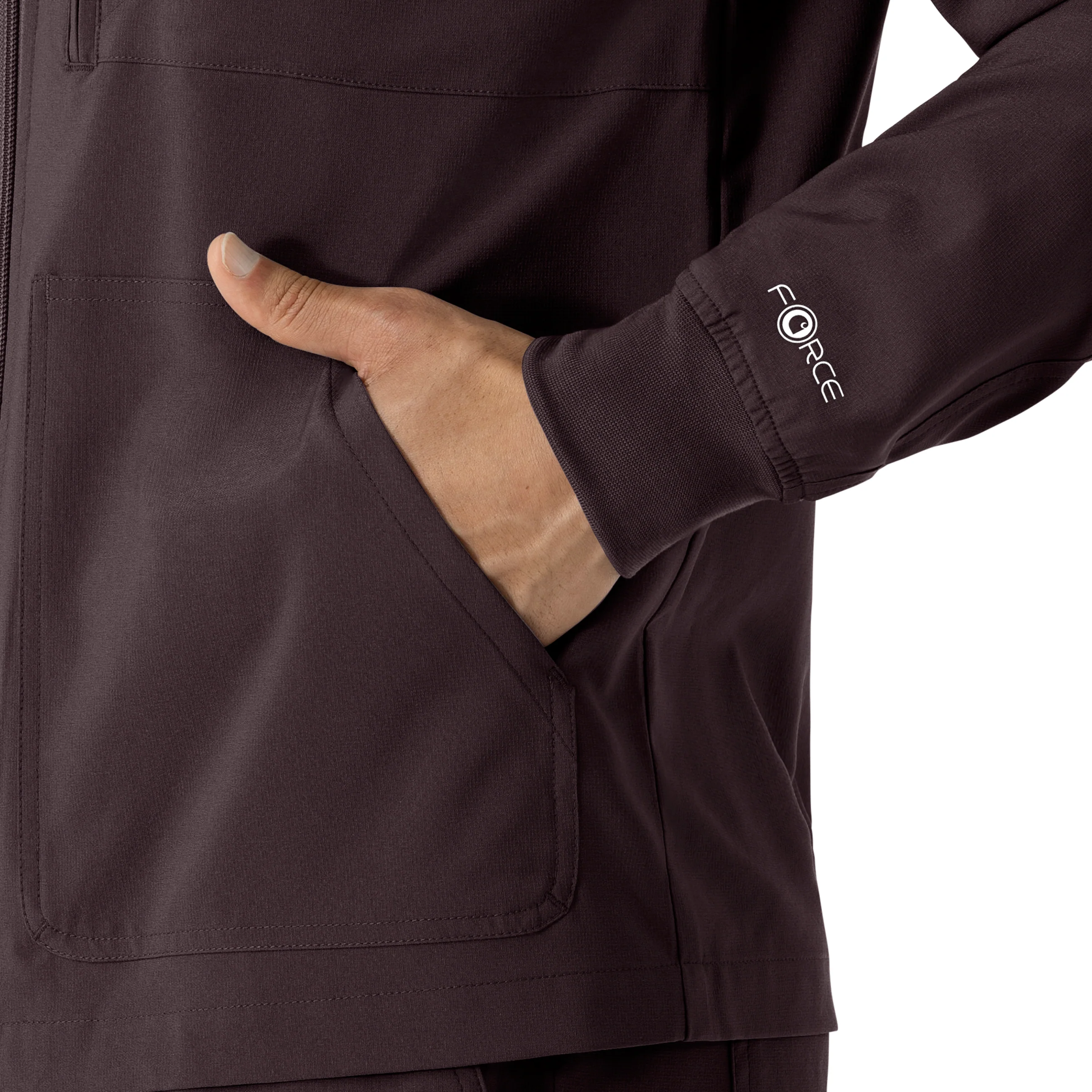 Carhartt Force Cross-Flex Men's Lightweight Scrub Jacket - Dark Sepia - Image 7