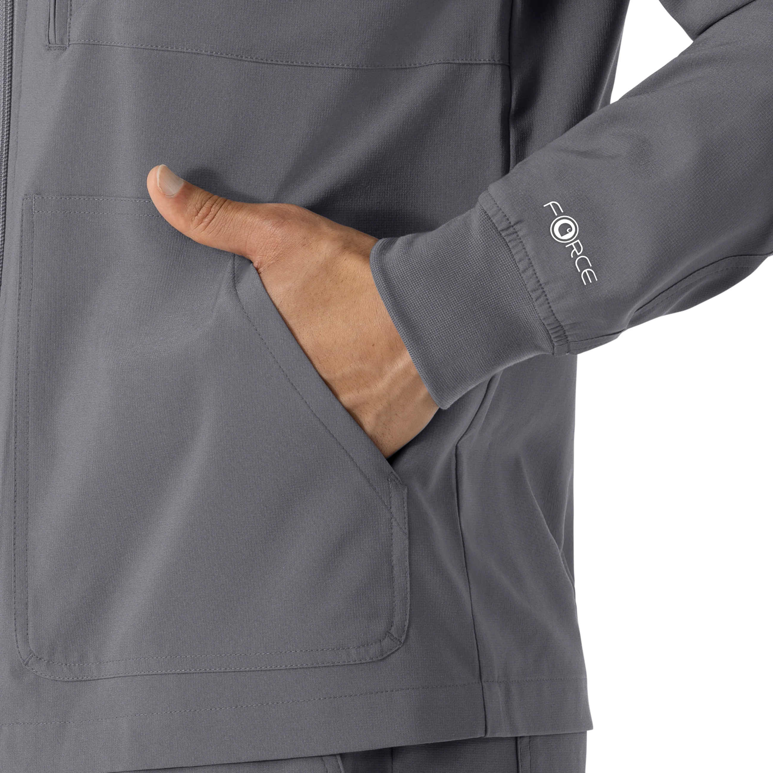 Carhartt Force Cross-Flex Men's Lightweight Scrub Jacket - Pewter - Image 7