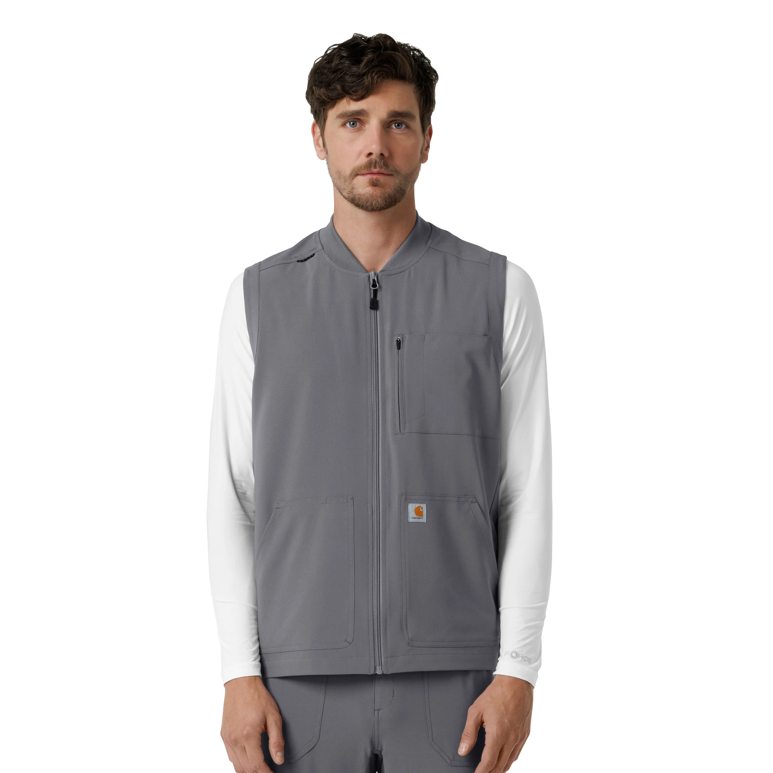 Carhartt Force Cross-Flex Men's Lightweight Scrub Vest - Pewter