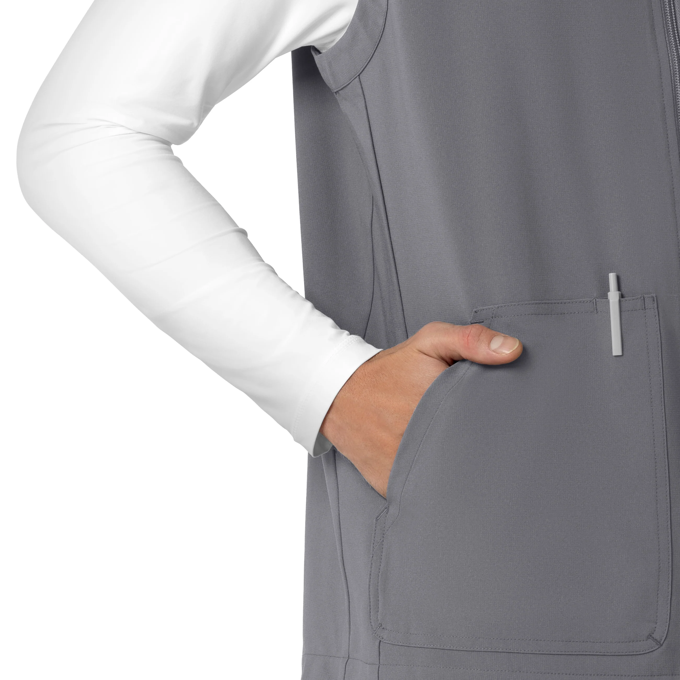Carhartt Force Cross-Flex Men's Lightweight Scrub Vest - Pewter - Image 7