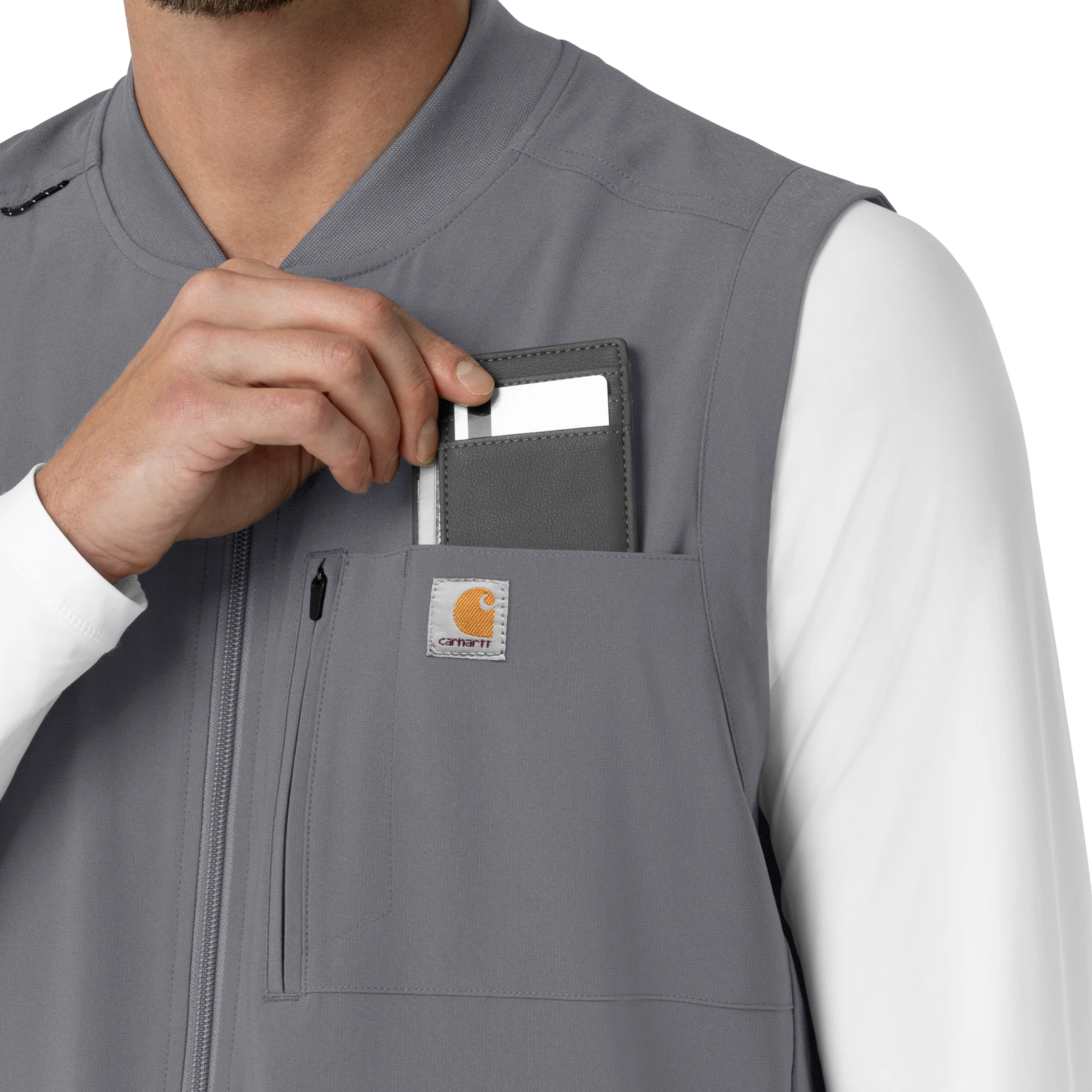 Carhartt Force Cross-Flex Men's Lightweight Scrub Vest - Pewter - Image 8