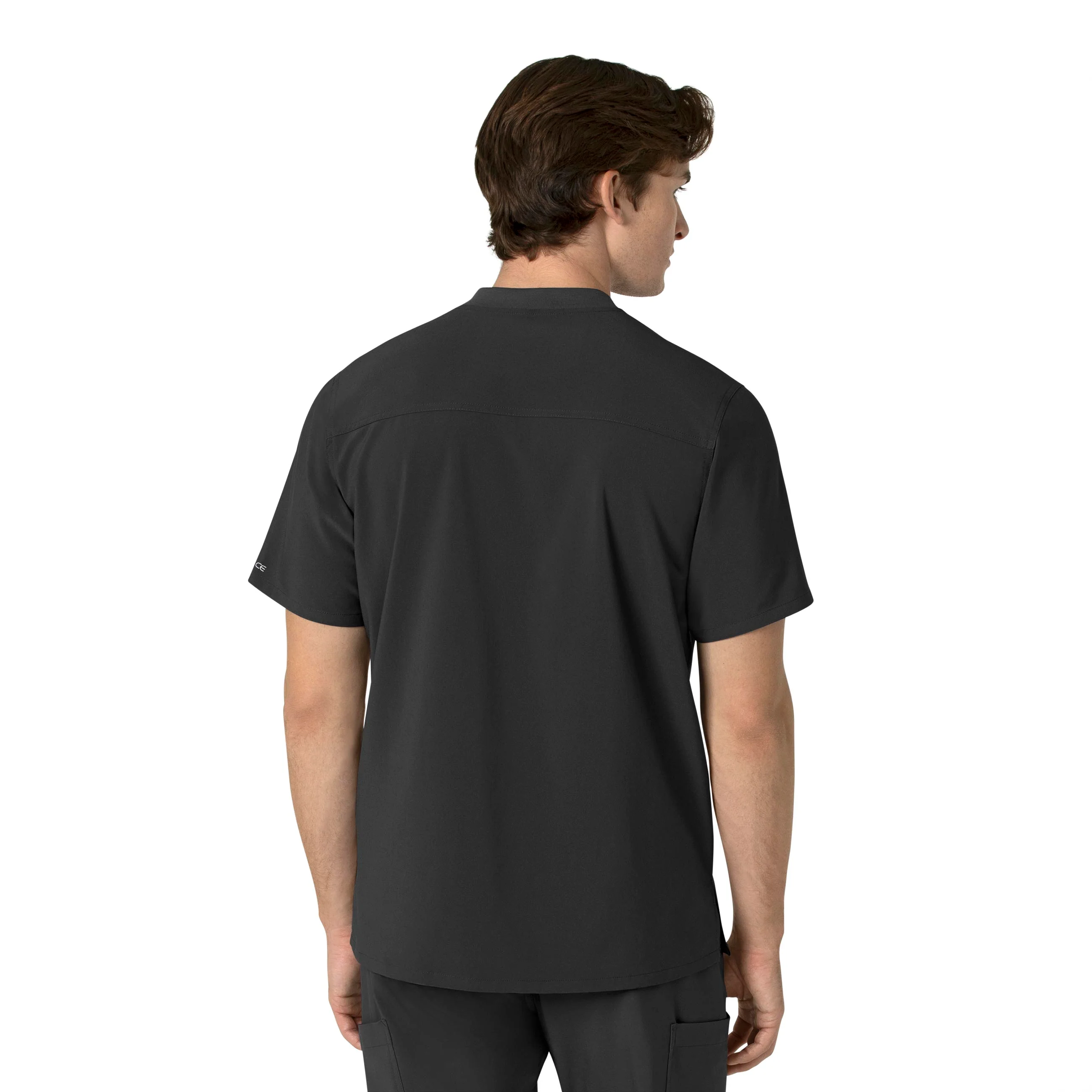 Carhartt Force Cross-Flex Men's Henley Scrub Top - Black - Image 2