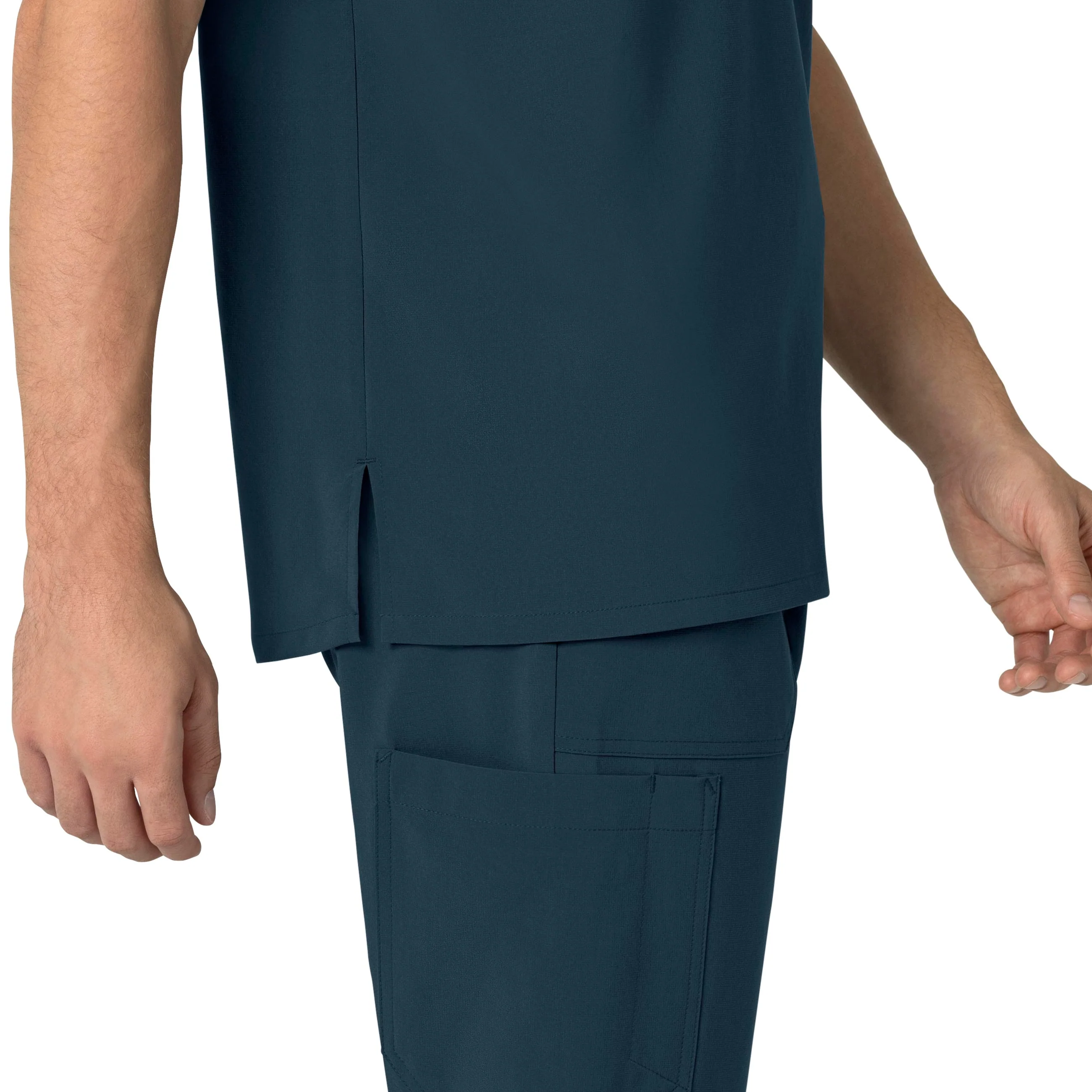 Carhartt Force Cross-Flex Men's Henley Scrub Top - Deep Navy - Image 5