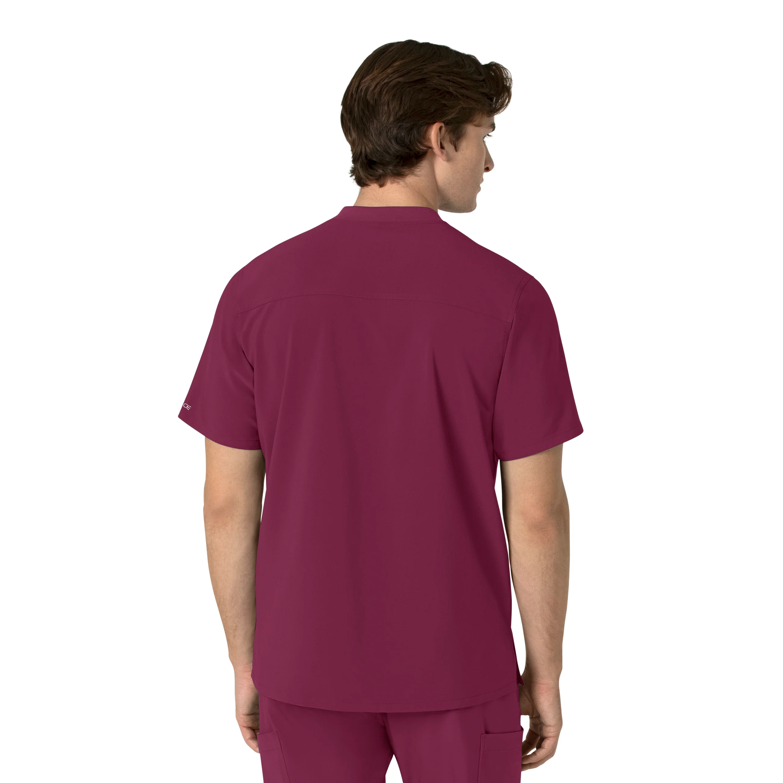 Carhartt Force Cross-Flex Men's Henley Scrub Top - Wine - Image 2