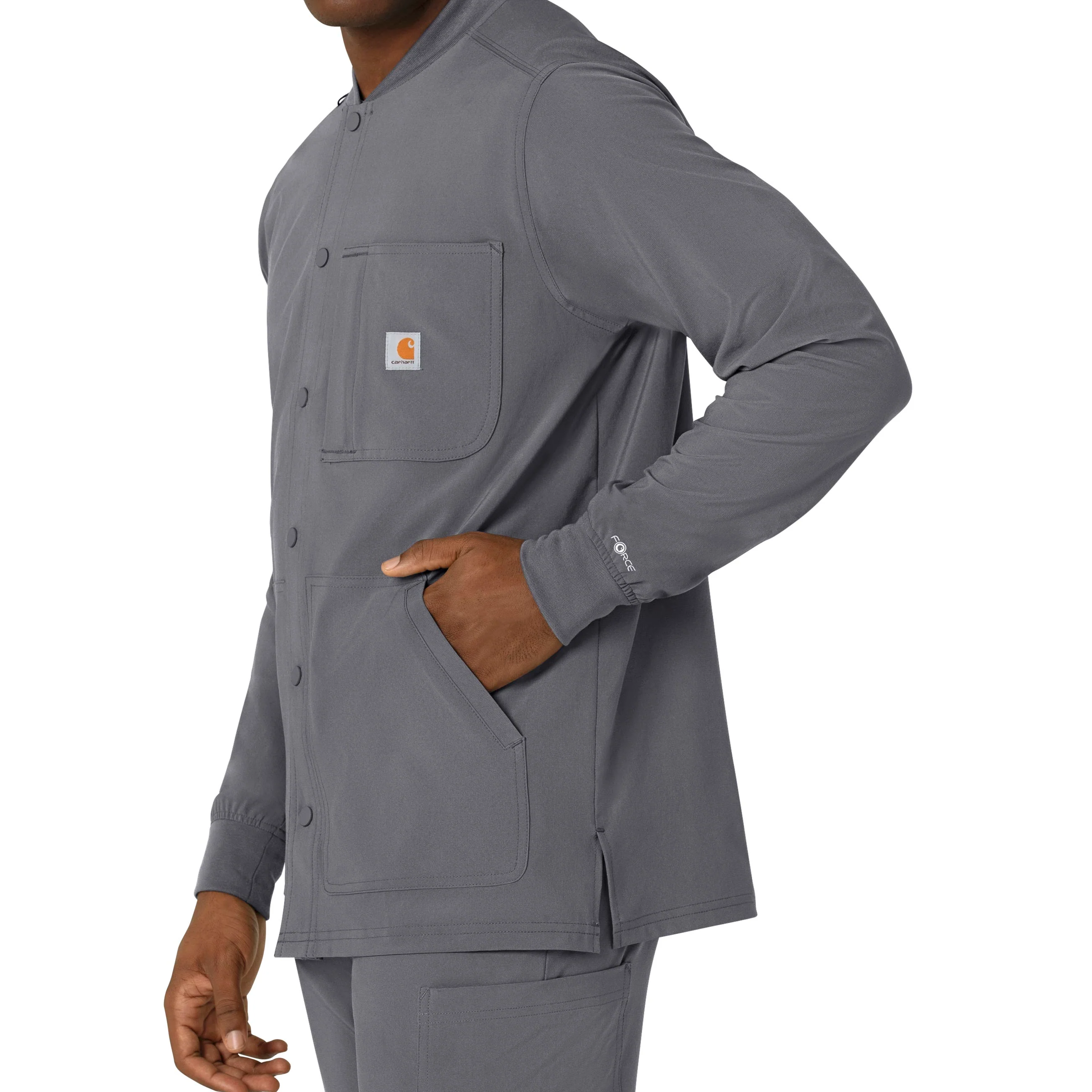 Carhartt Force Cross-Flex Men's Shirt Jacket - Pewter - Image 6