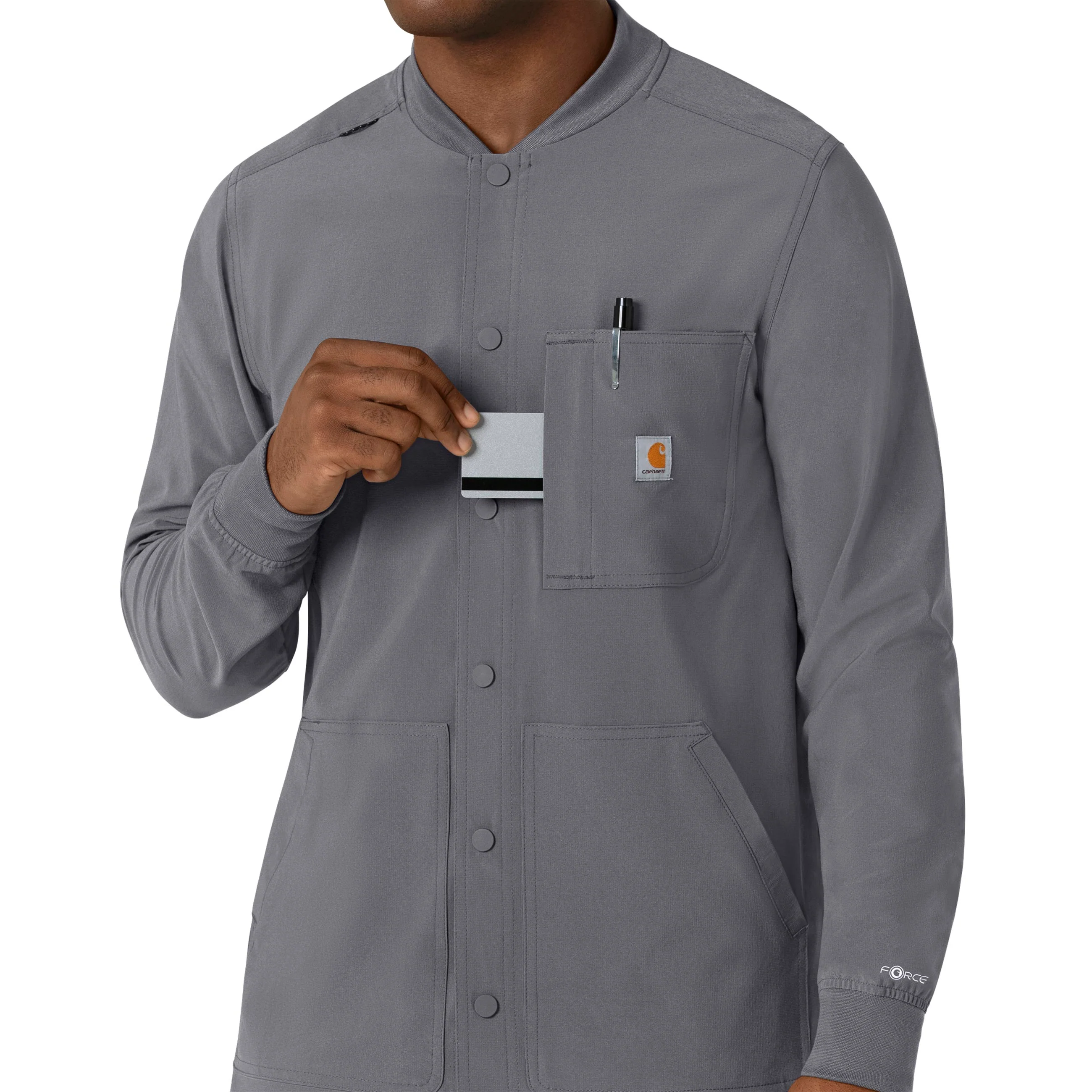 Carhartt Force Cross-Flex Men's Shirt Jacket - Pewter - Image 8