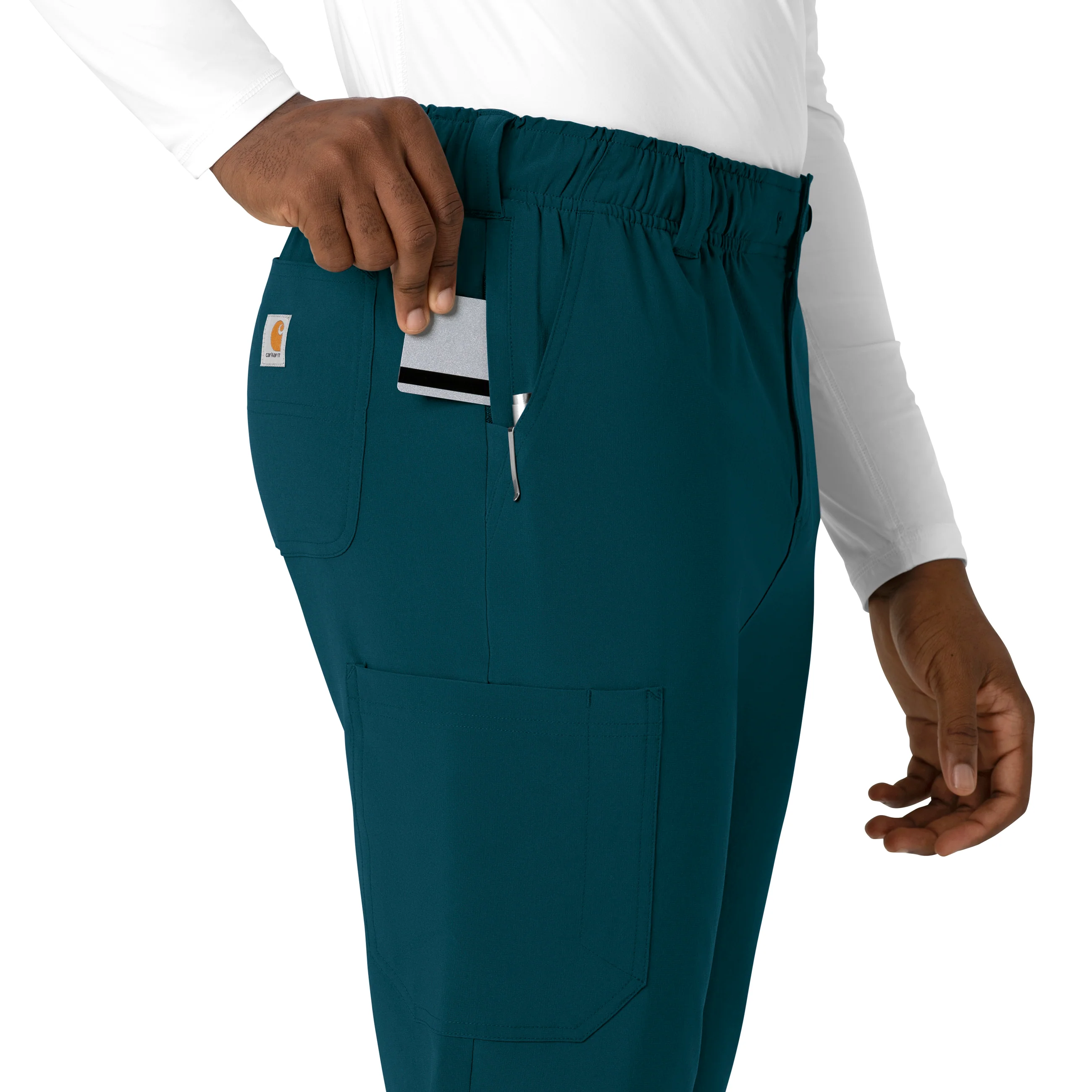 Carhartt Force Cross-Flex Men's Straight Leg Scrub Pant - Caribbean - Image 8