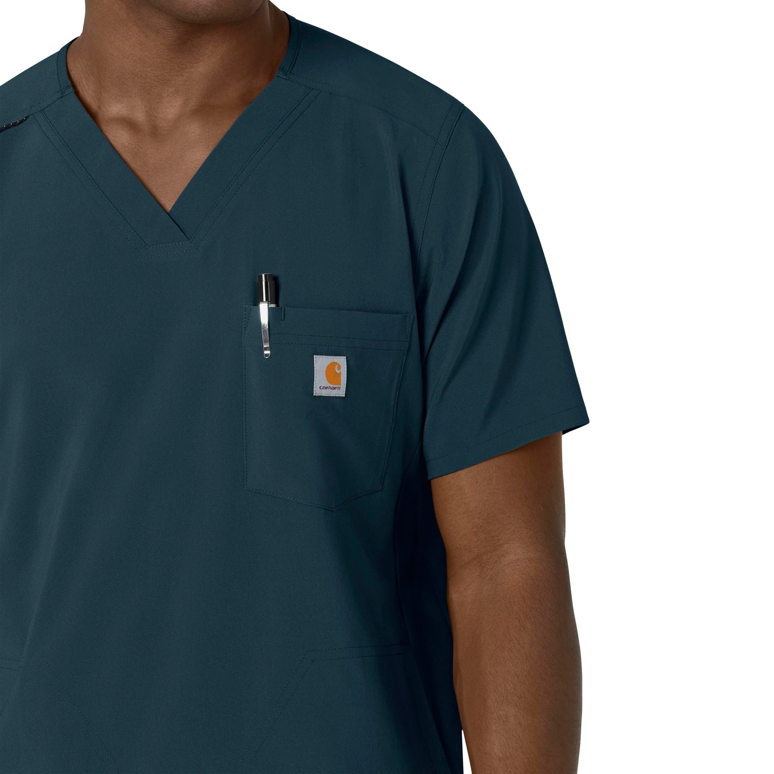 Carhartt Force Cross-Flex Men's V-Neck Scrub Top - Deep Navy - Image 6