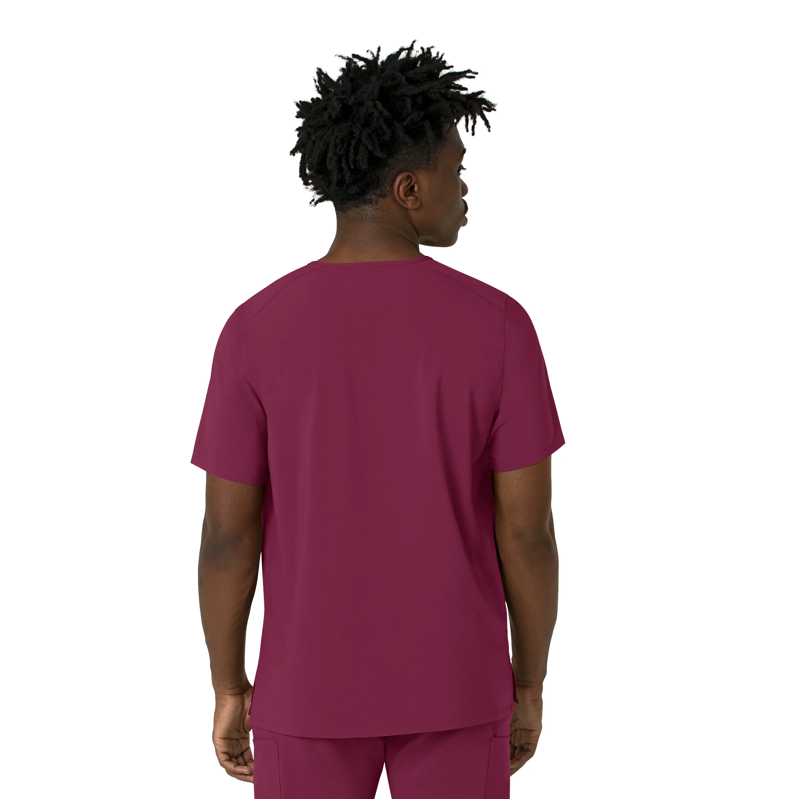 Carhartt Force Cross-Flex Men's V-Neck Scrub Top - Wine - Image 2