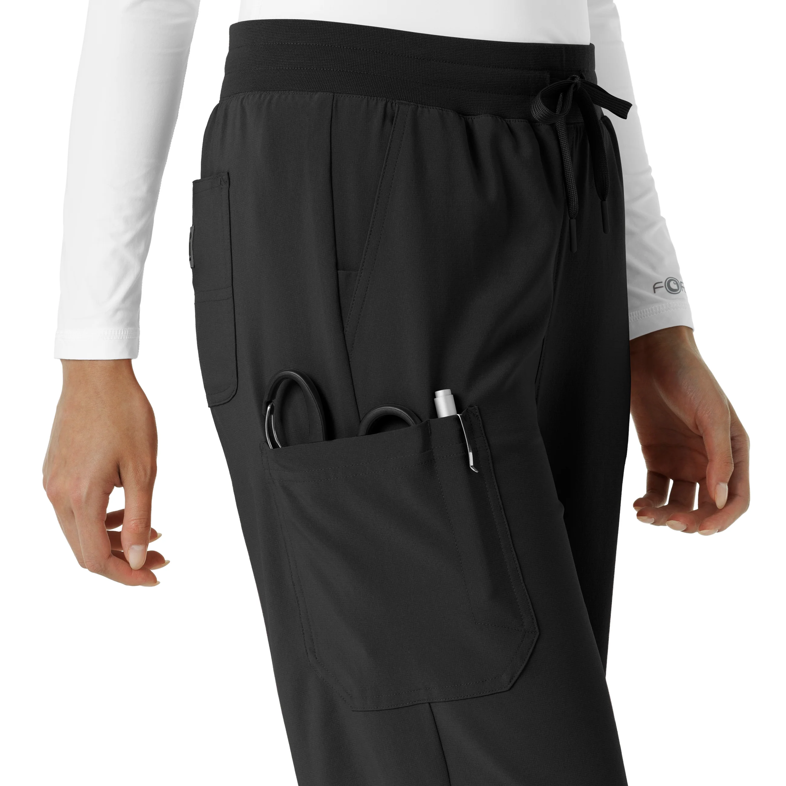 Carhartt Force Cross-Flex Women's Boot Cut Scrub Pant - Black - Image 8