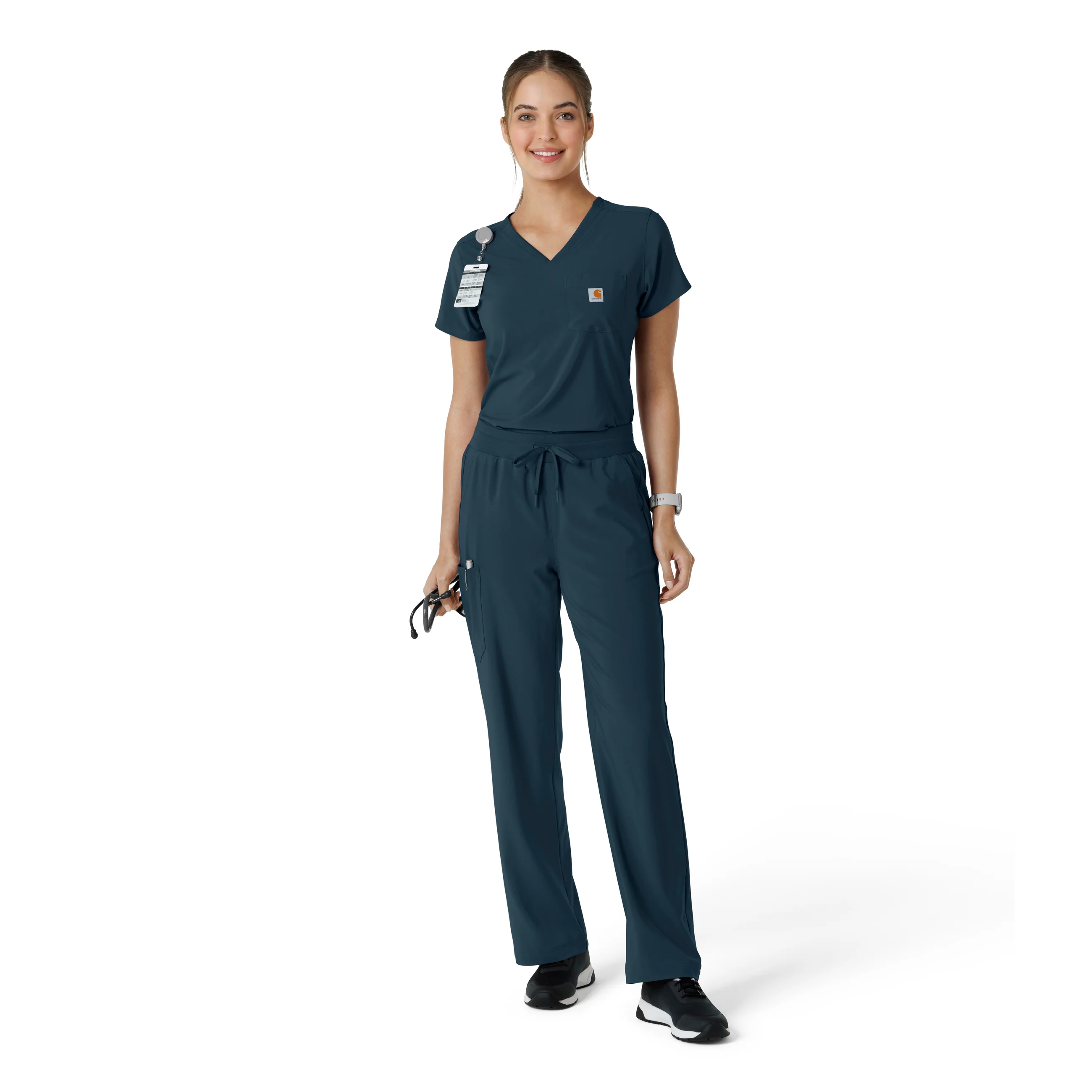 Carhartt Force Cross-Flex Women's Boot Cut Scrub Pant - Deep Navy - Image 3
