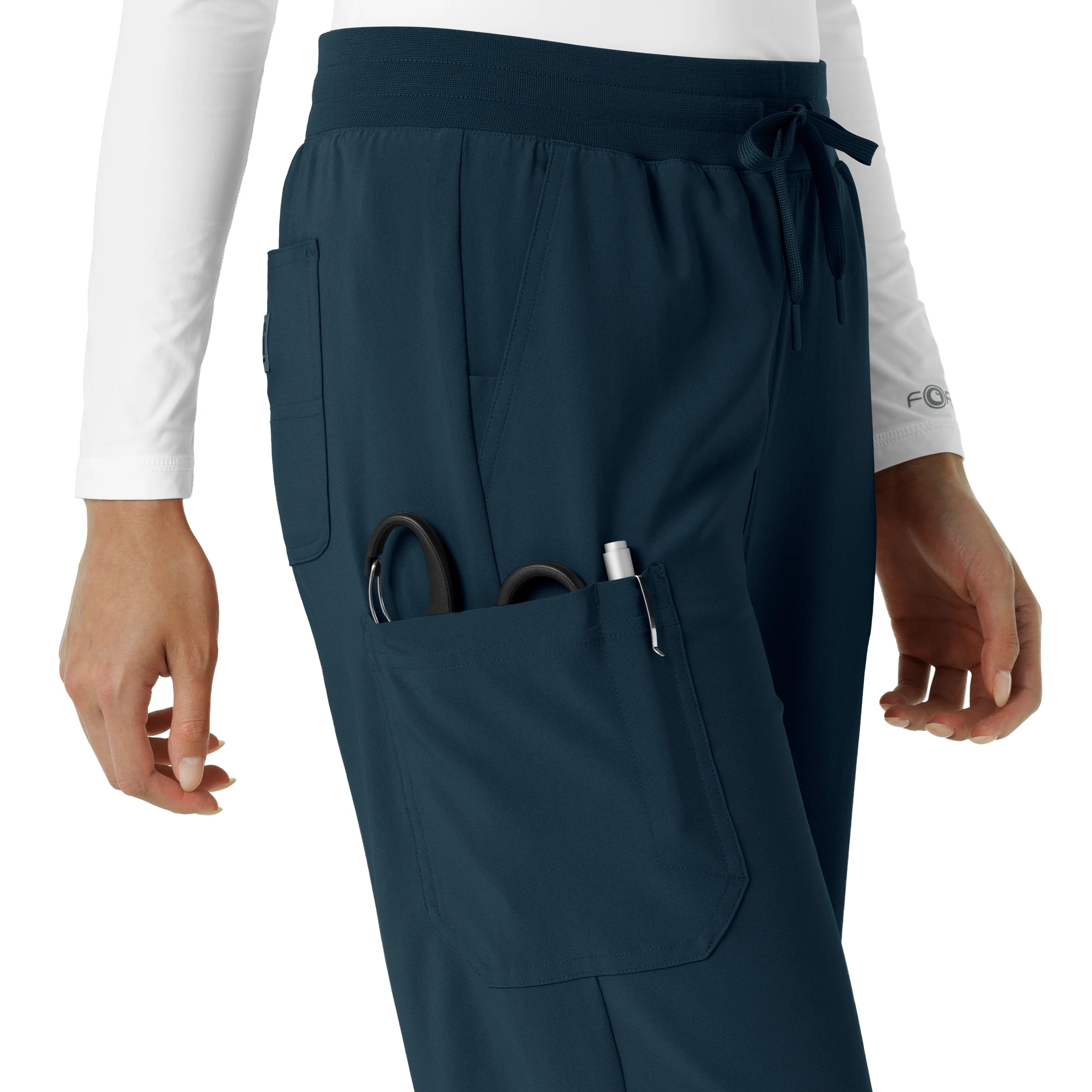 Carhartt Force Cross-Flex Women's Boot Cut Scrub Pant - Deep Navy - Image 8