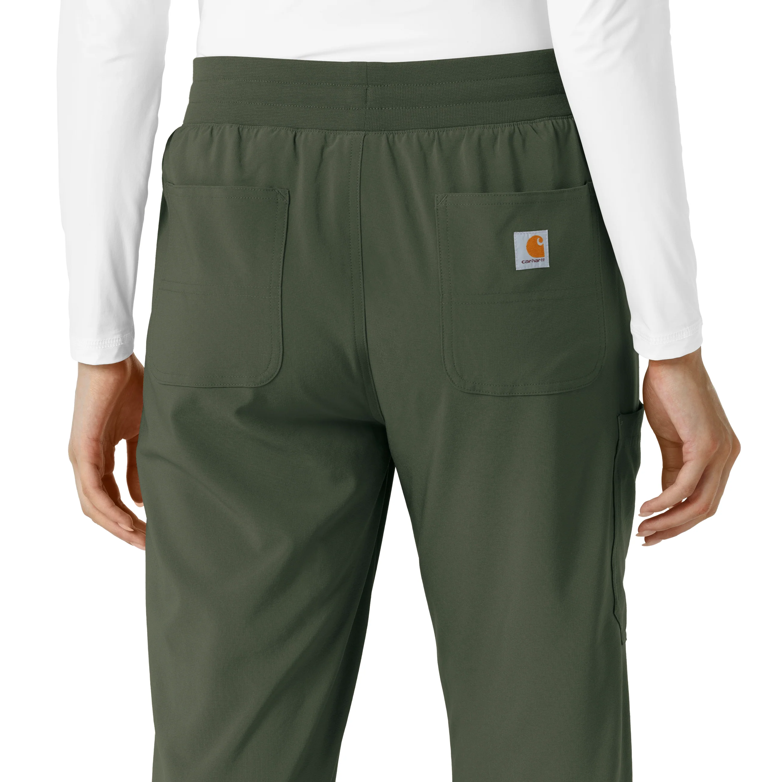 Carhartt Force Cross-Flex Women's Boot Cut Scrub Pant - Olive - Image 6