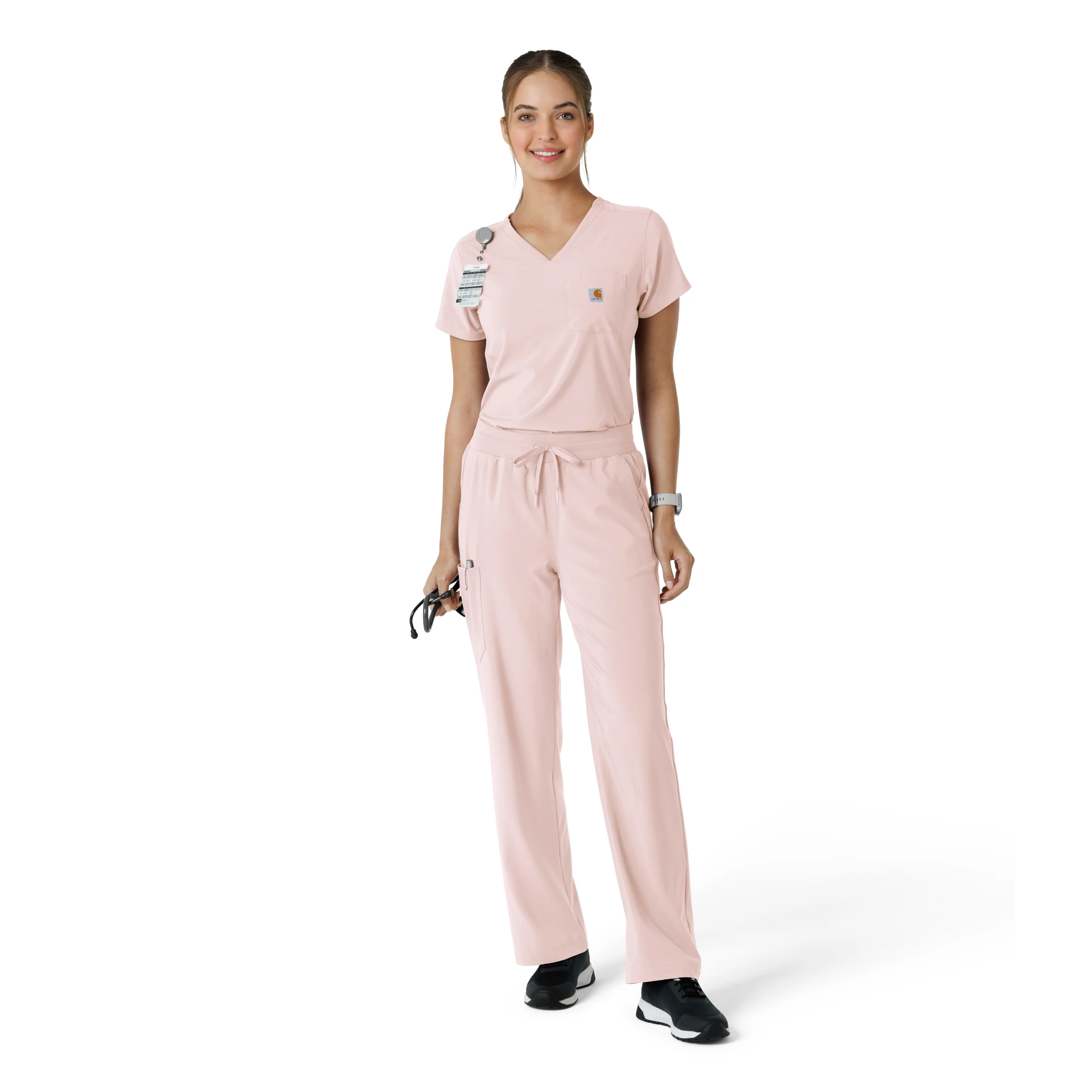 Carhartt Force Cross-Flex Women's Boot Cut Scrub Pant - Soft Rose - Image 3