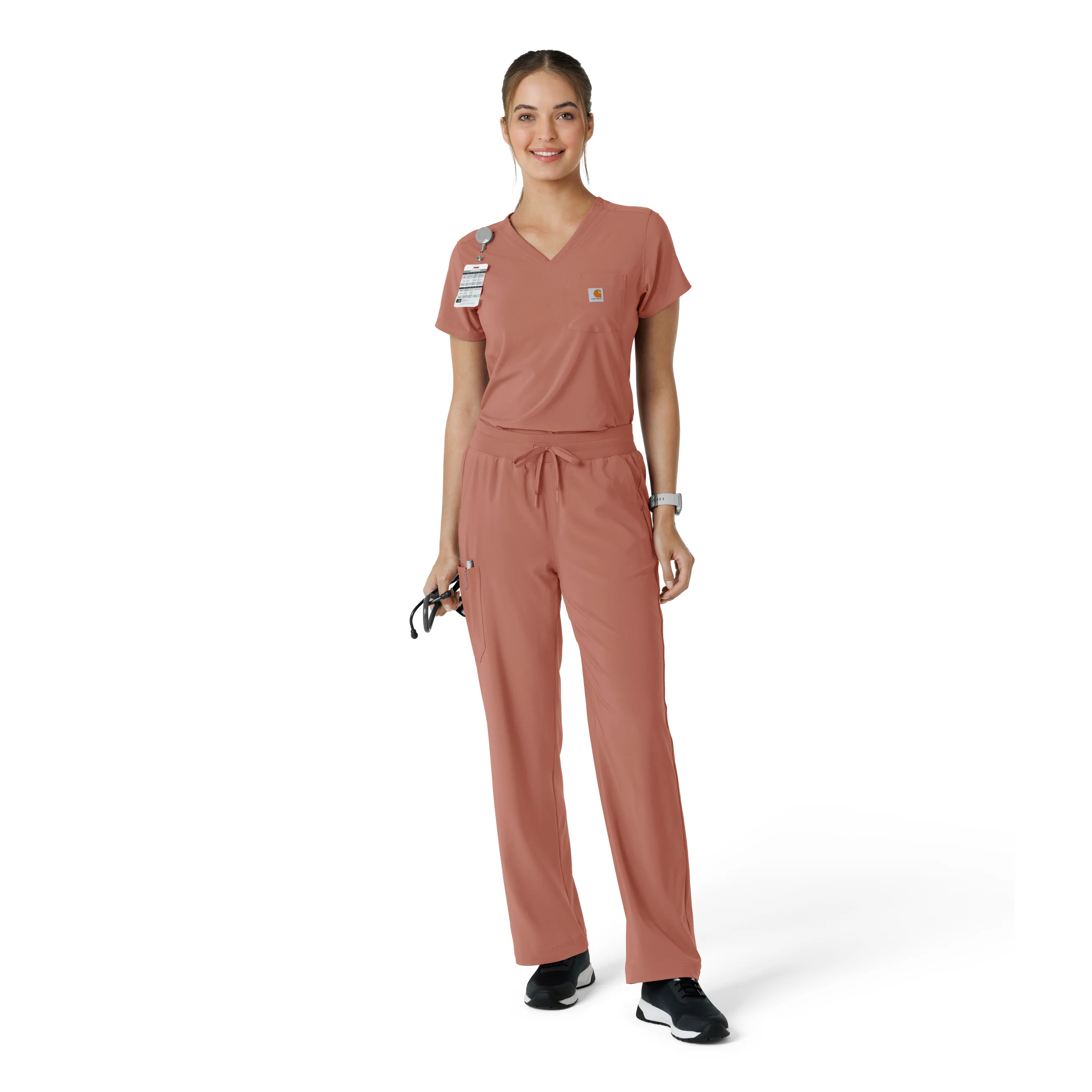 Carhartt Force Cross-Flex Women's Boot Cut Scrub Pant - Wildrose - Image 3