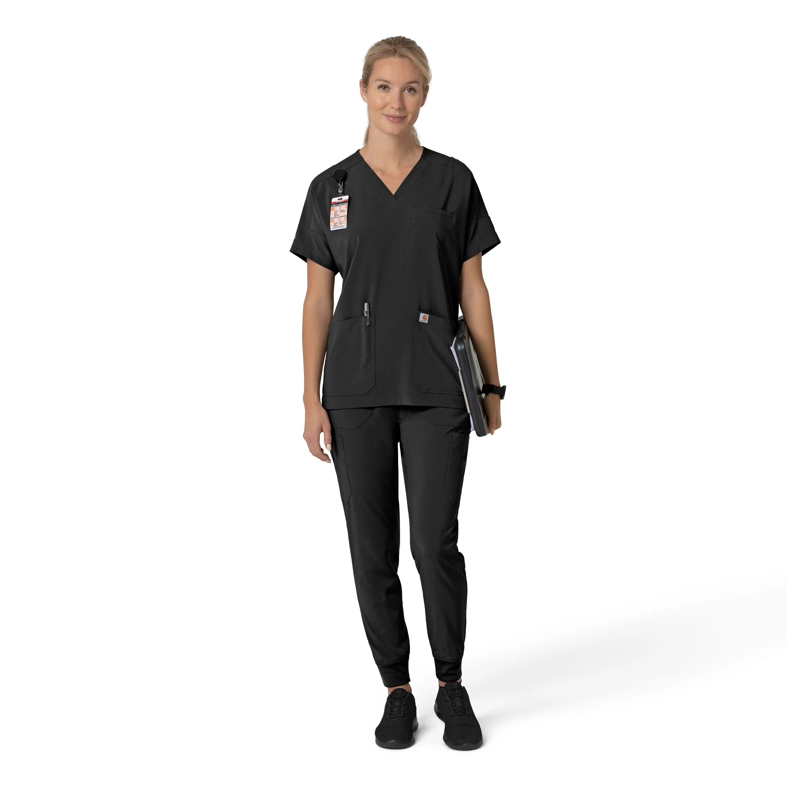 Carhartt Force Cross-Flex Women's Cargo Jogger Scrub Pant - Black - Image 3