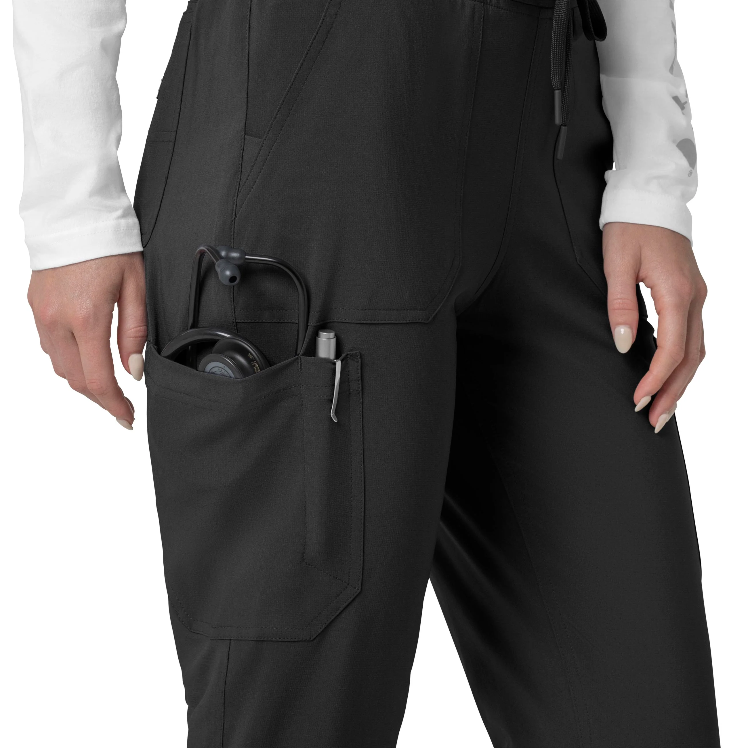 Carhartt Force Cross-Flex Women's Cargo Jogger Scrub Pant - Black - Image 8