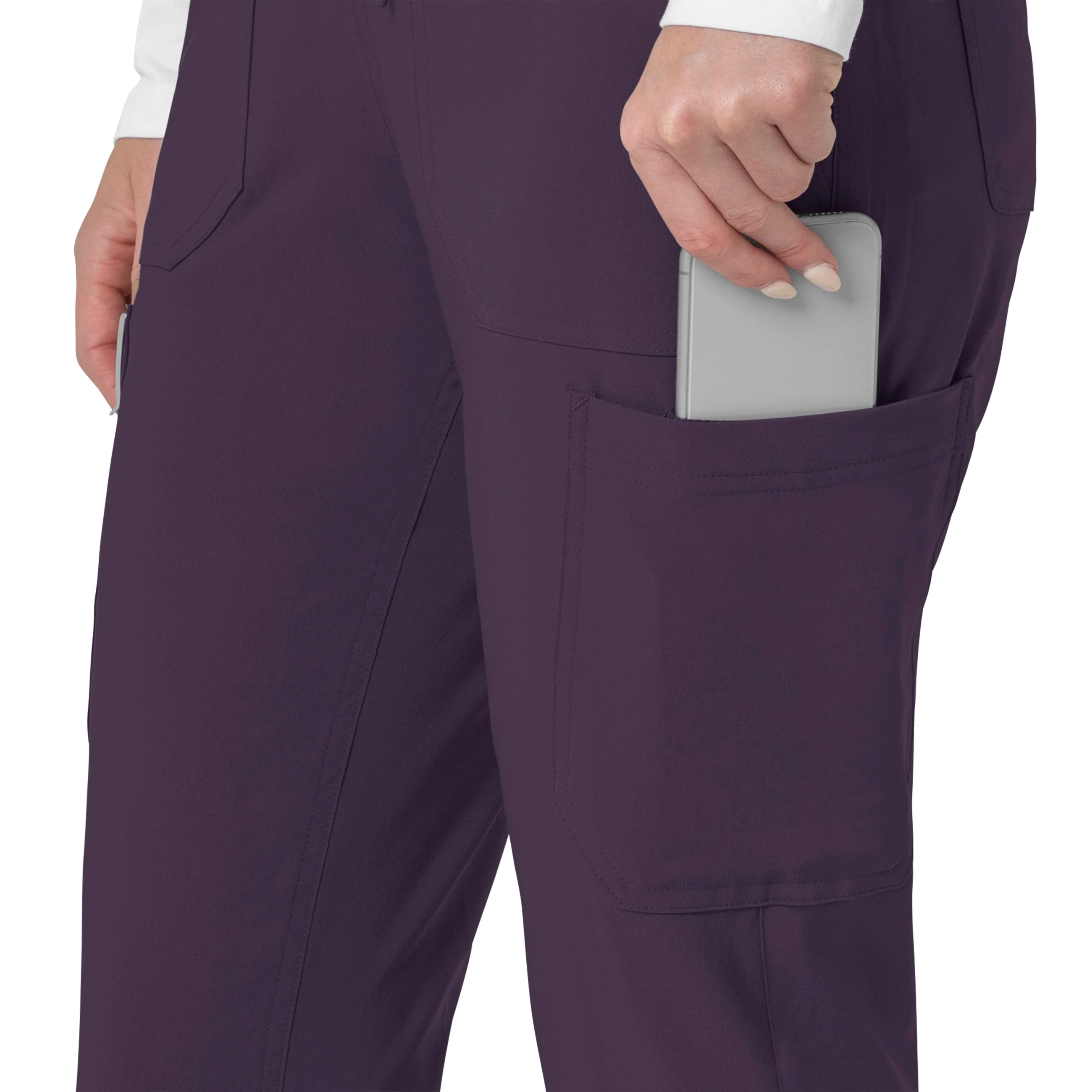 Carhartt Force Cross-Flex Women's Cargo Jogger Scrub Pant - Black Plum - Image 8