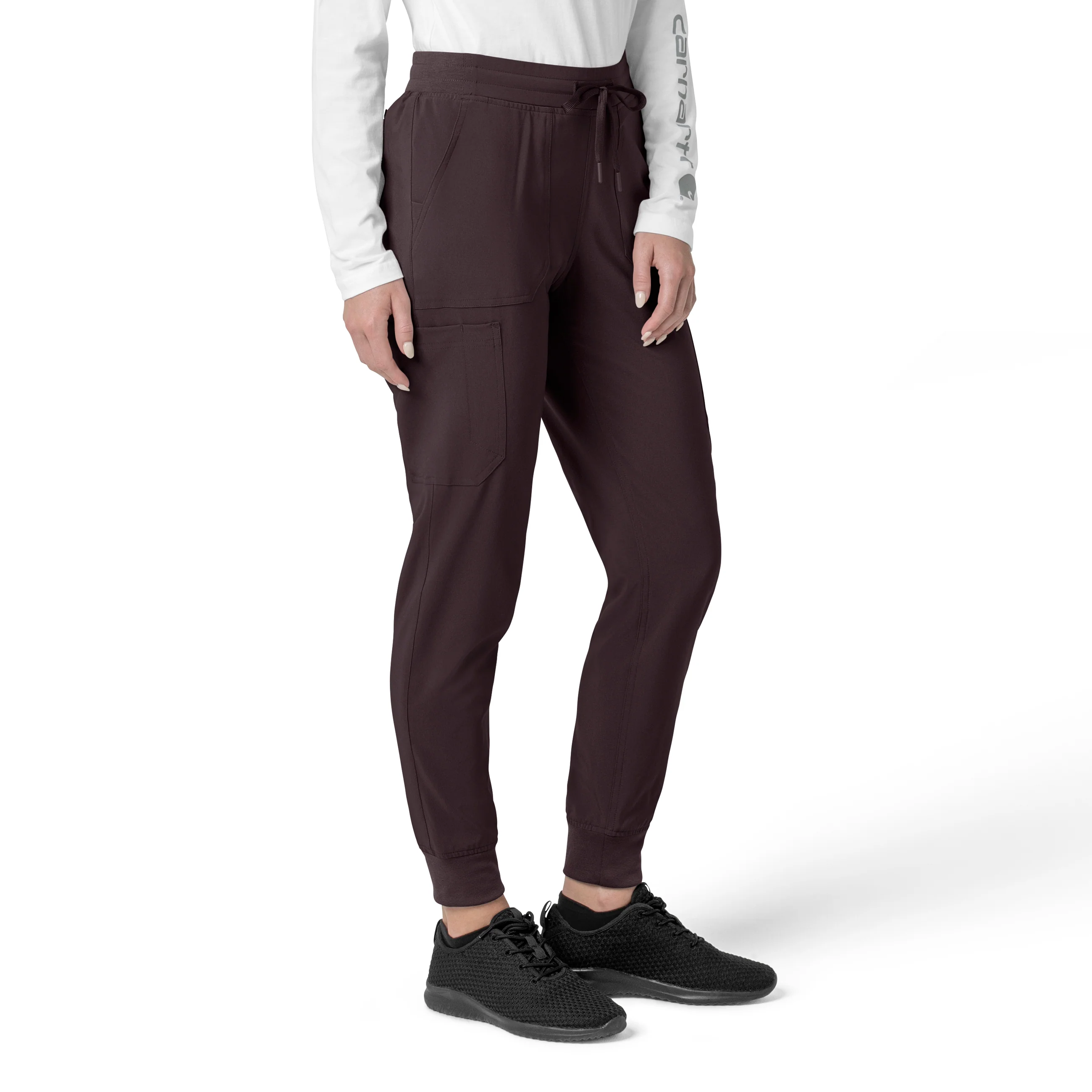 Carhartt Force Cross-Flex Women's Cargo Jogger Scrub Pant - Dark Sepia - Image 3