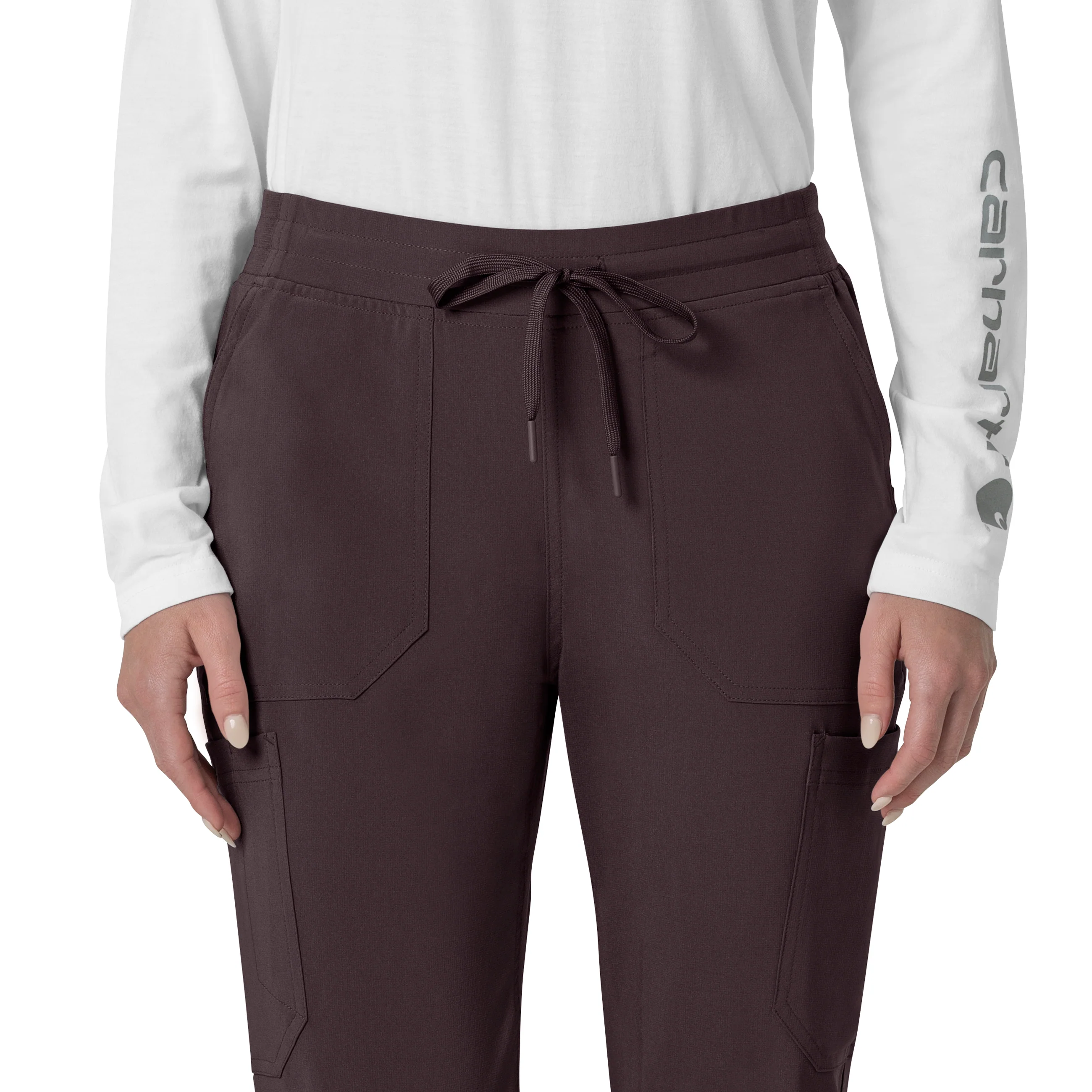 Carhartt Force Cross-Flex Women's Cargo Jogger Scrub Pant - Dark Sepia - Image 4