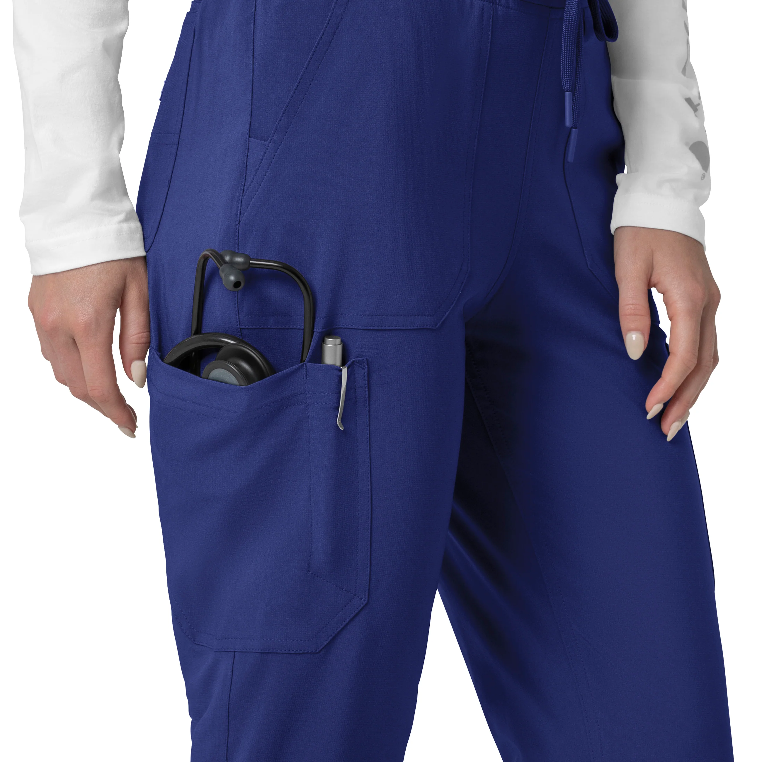 Carhartt Force Cross-Flex Women's Cargo Jogger Scrub Pant - Galaxy Blue - Image 7