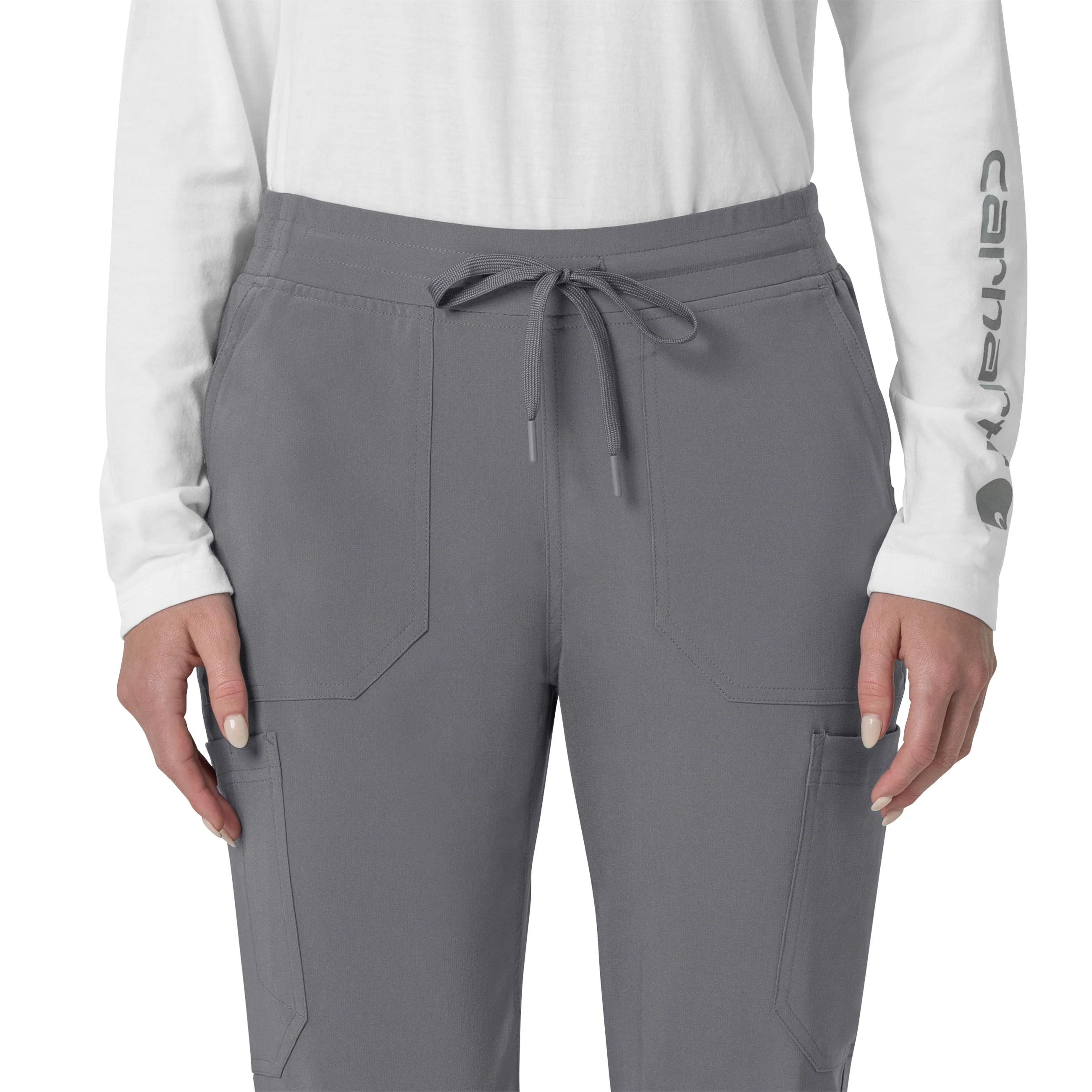 Carhartt Force Cross-Flex Women's Cargo Jogger Scrub Pant - Pewter - Image 5