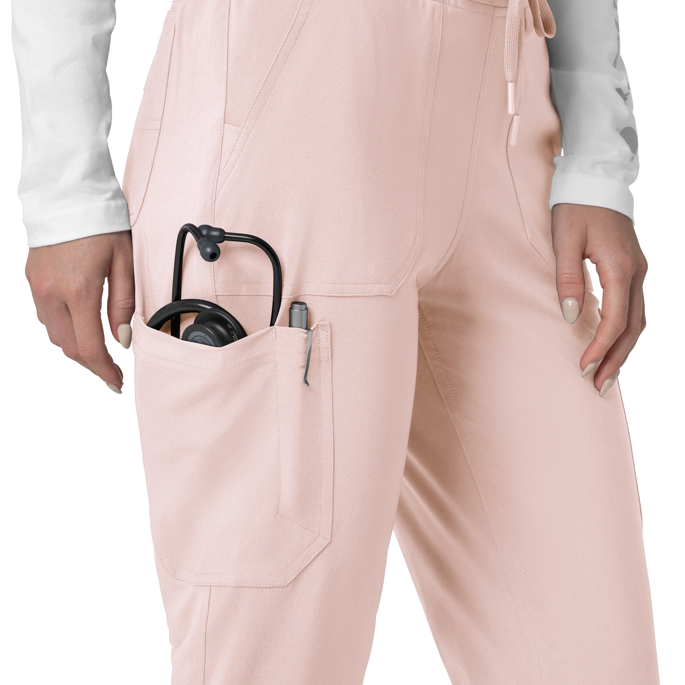 Carhartt Force Cross-Flex Women's Cargo Jogger Scrub Pant - Soft Rose - Image 8