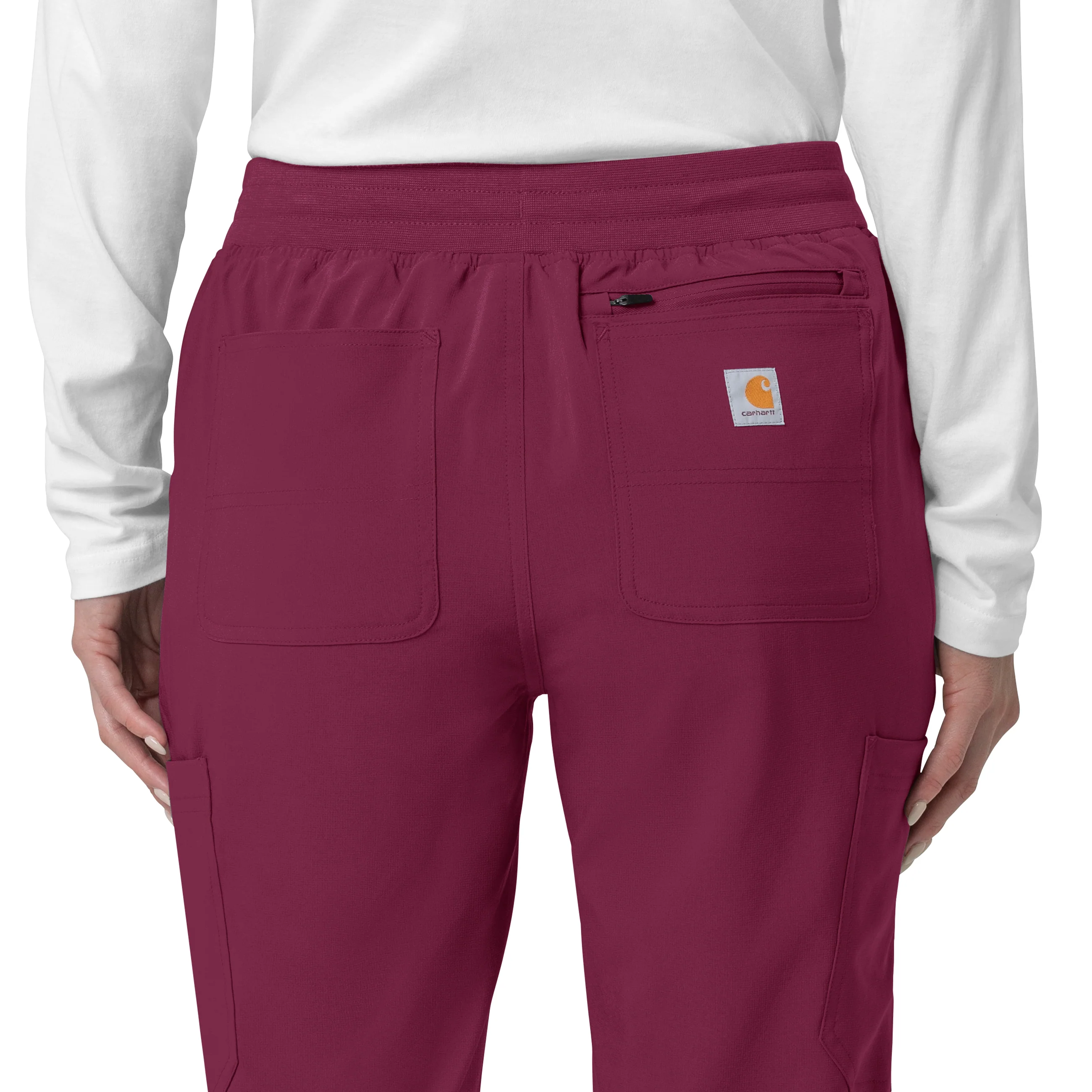 Carhartt Force Cross-Flex Women's Cargo Jogger Scrub Pant - Wine - Image 6