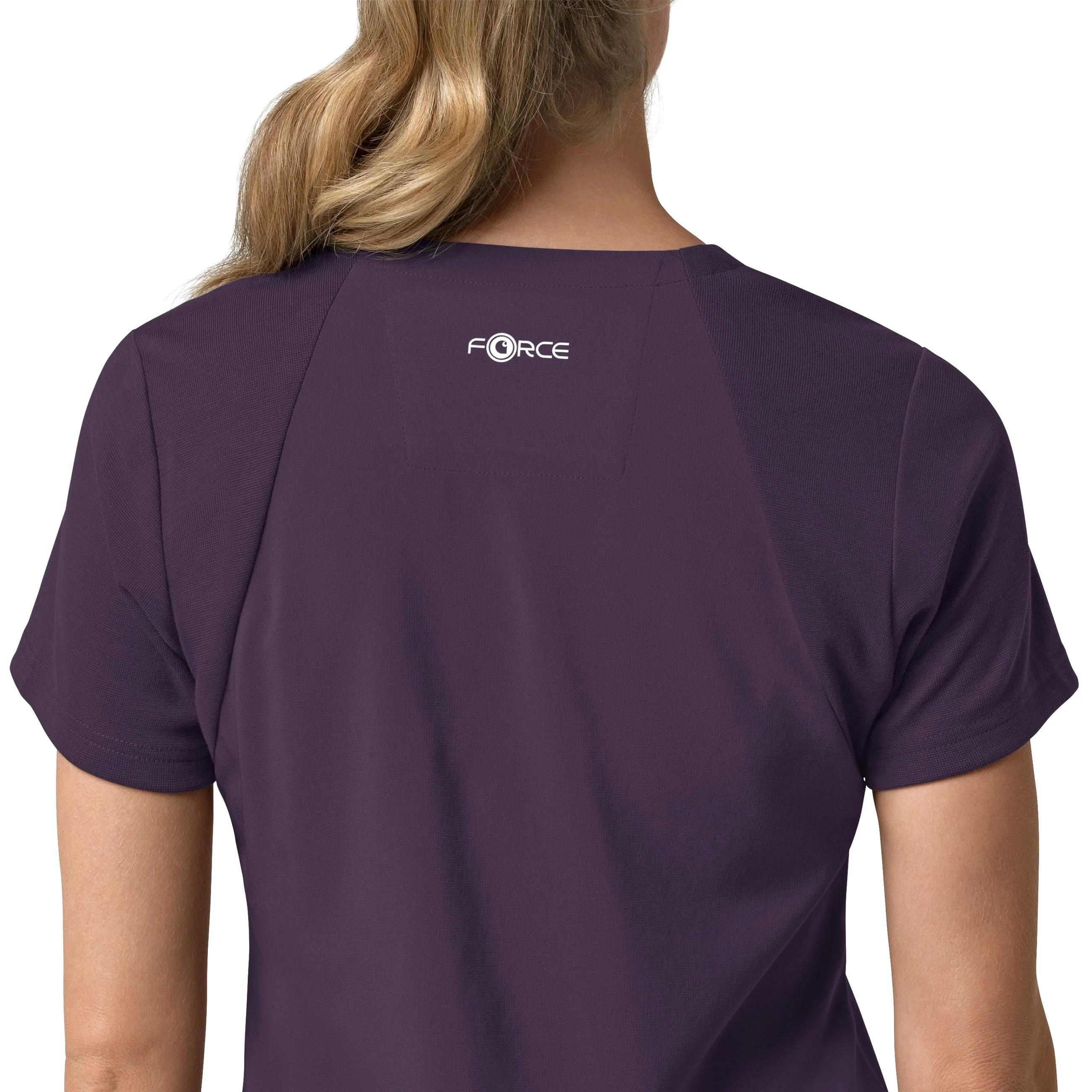 Carhartt Force Cross-Flex Women's Flex Panel V-Neck Scrub Top - Black Plum - Image 7