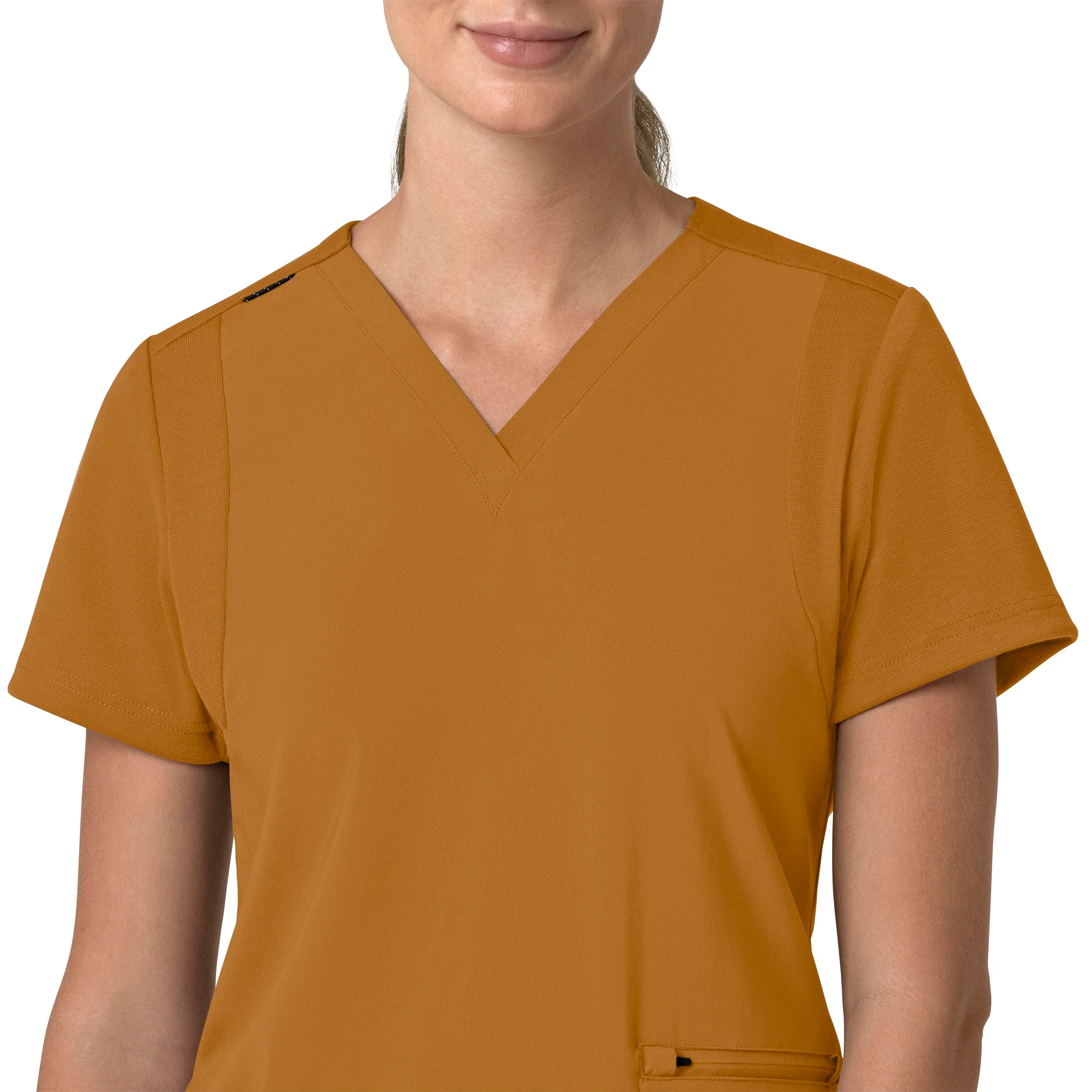 Carhartt Force Cross-Flex Women's Flex Panel V-Neck Scrub Top - Fox Brown - Image 5