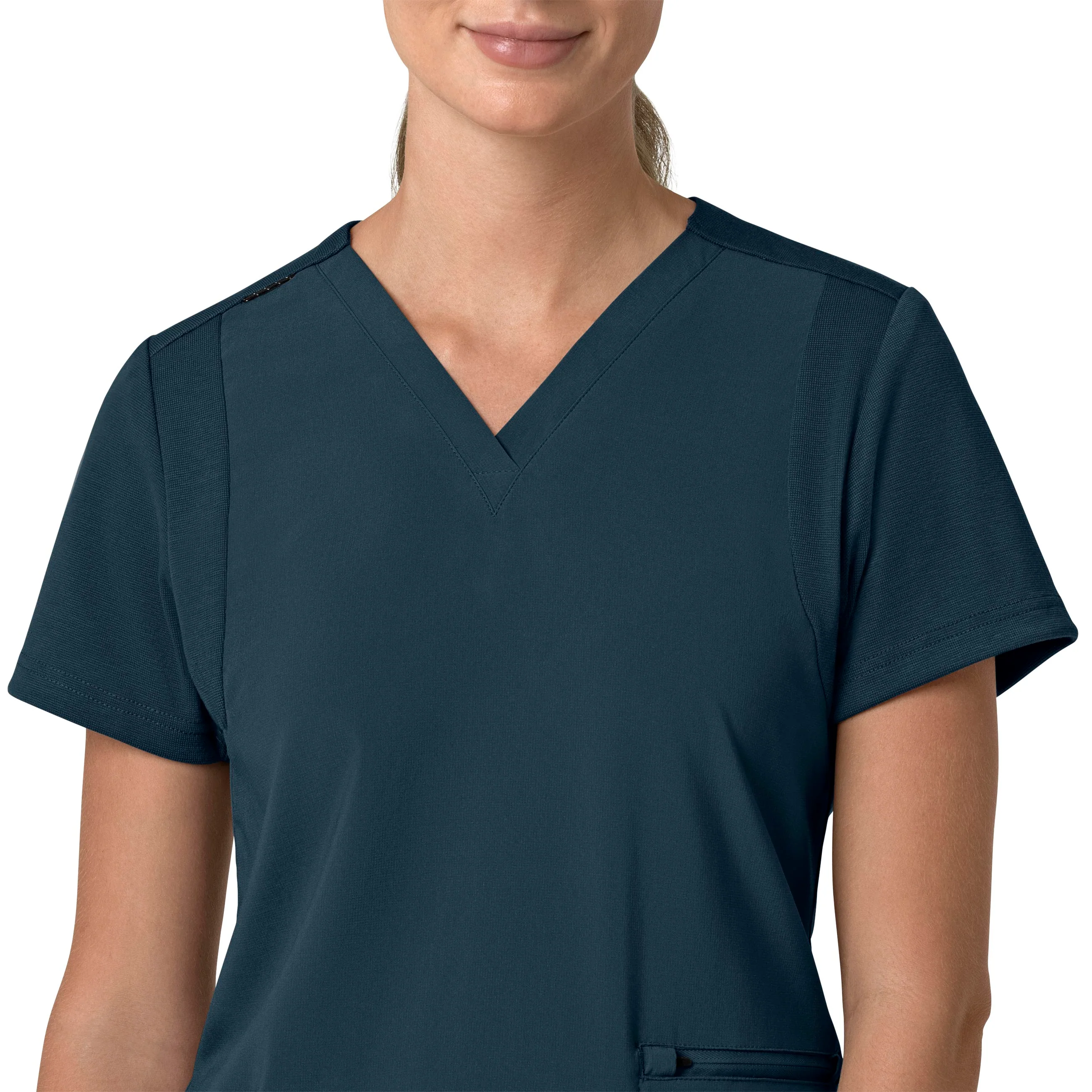Carhartt Force Cross-Flex Women's Flex Panel V-Neck Scrub Top - Deep Navy - Image 5