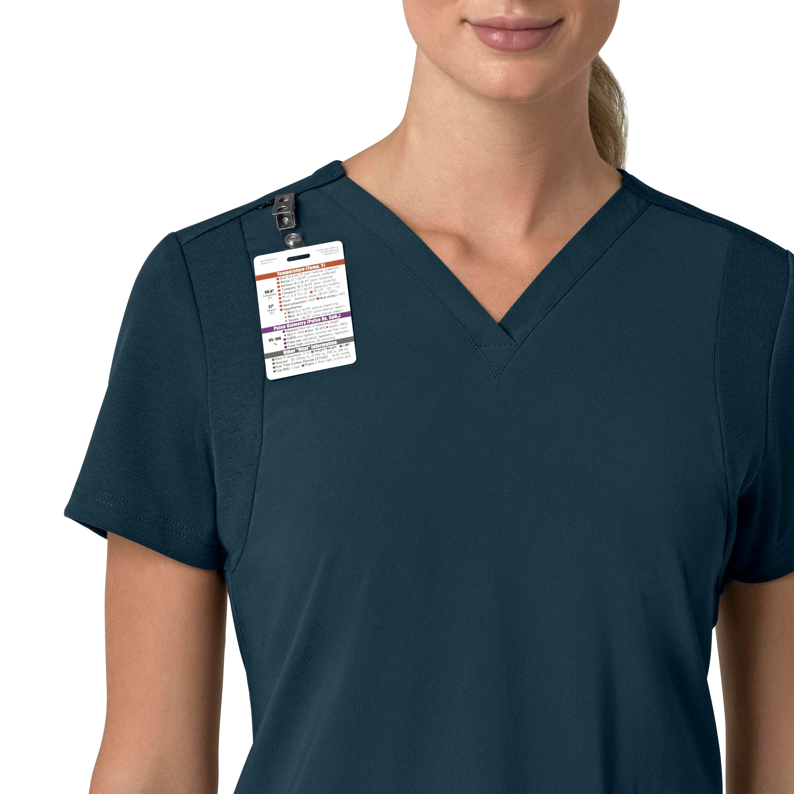 Carhartt Force Cross-Flex Women's Flex Panel V-Neck Scrub Top - Deep Navy - Image 6