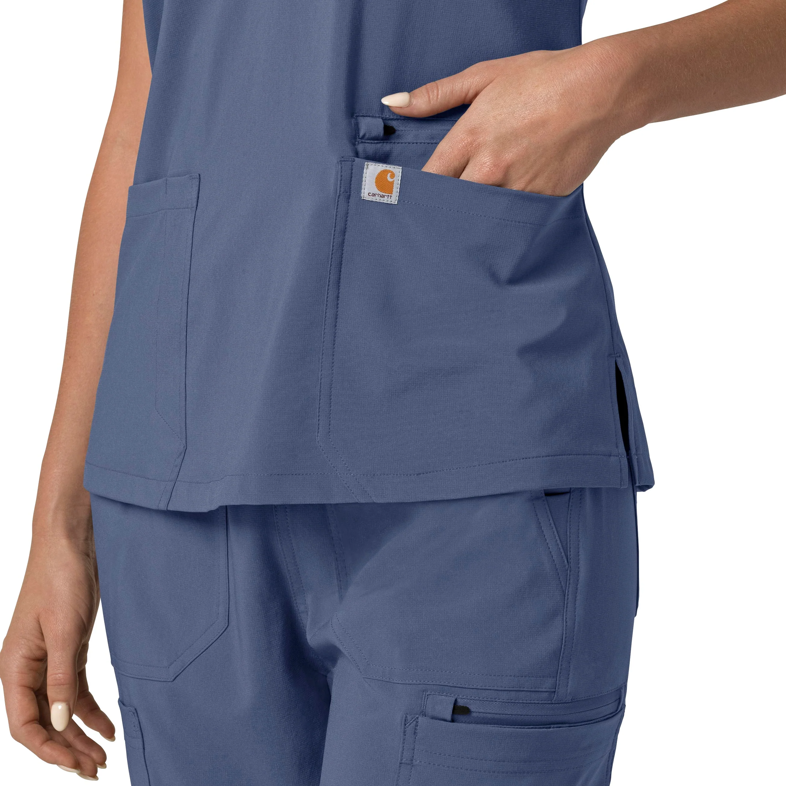 Carhartt Force Cross-Flex Women's Flex Panel V-Neck Scrub Top - Riverside - Image 9