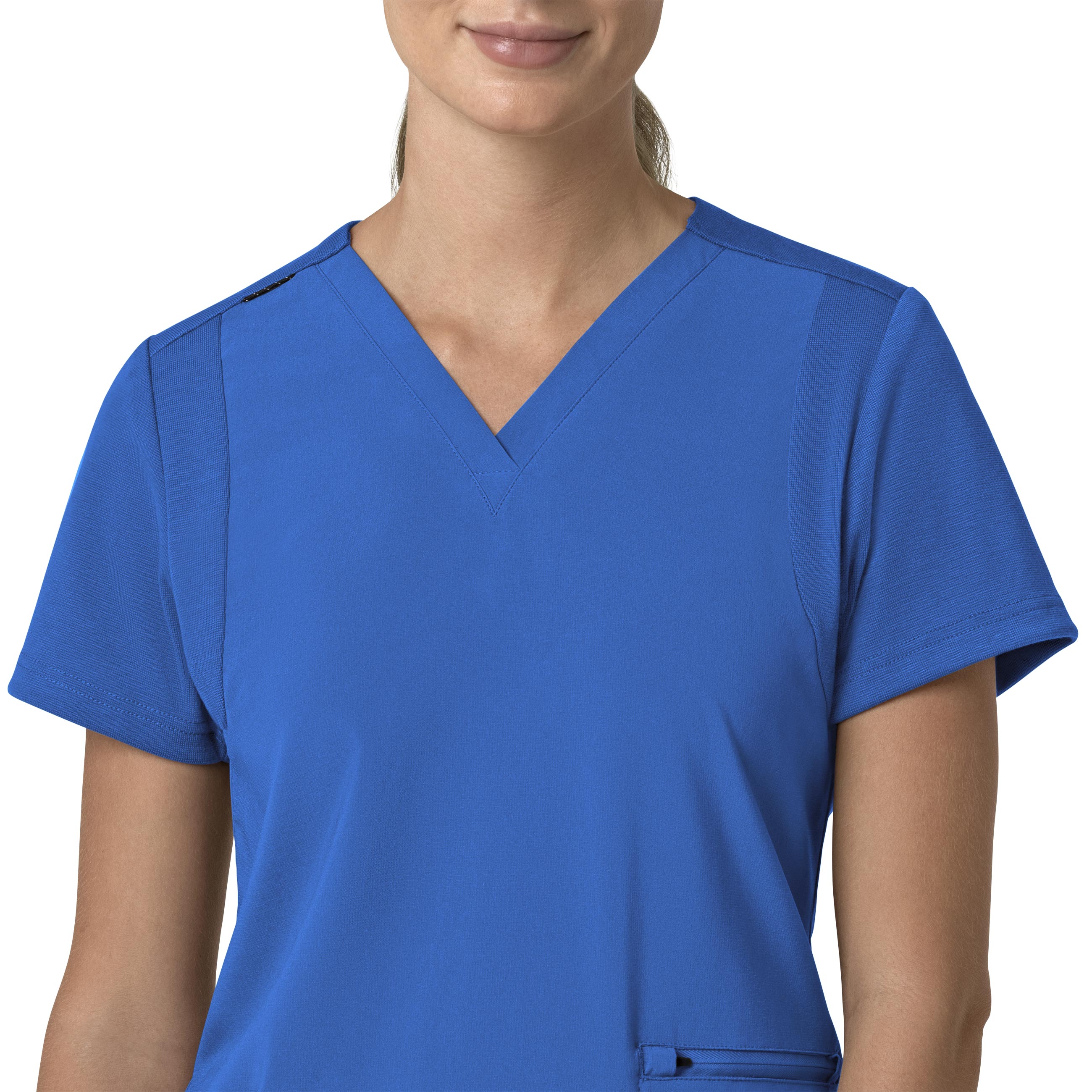 Carhartt Force Cross-Flex Women's Flex Panel V-Neck Scrub Top - Royal - Image 5