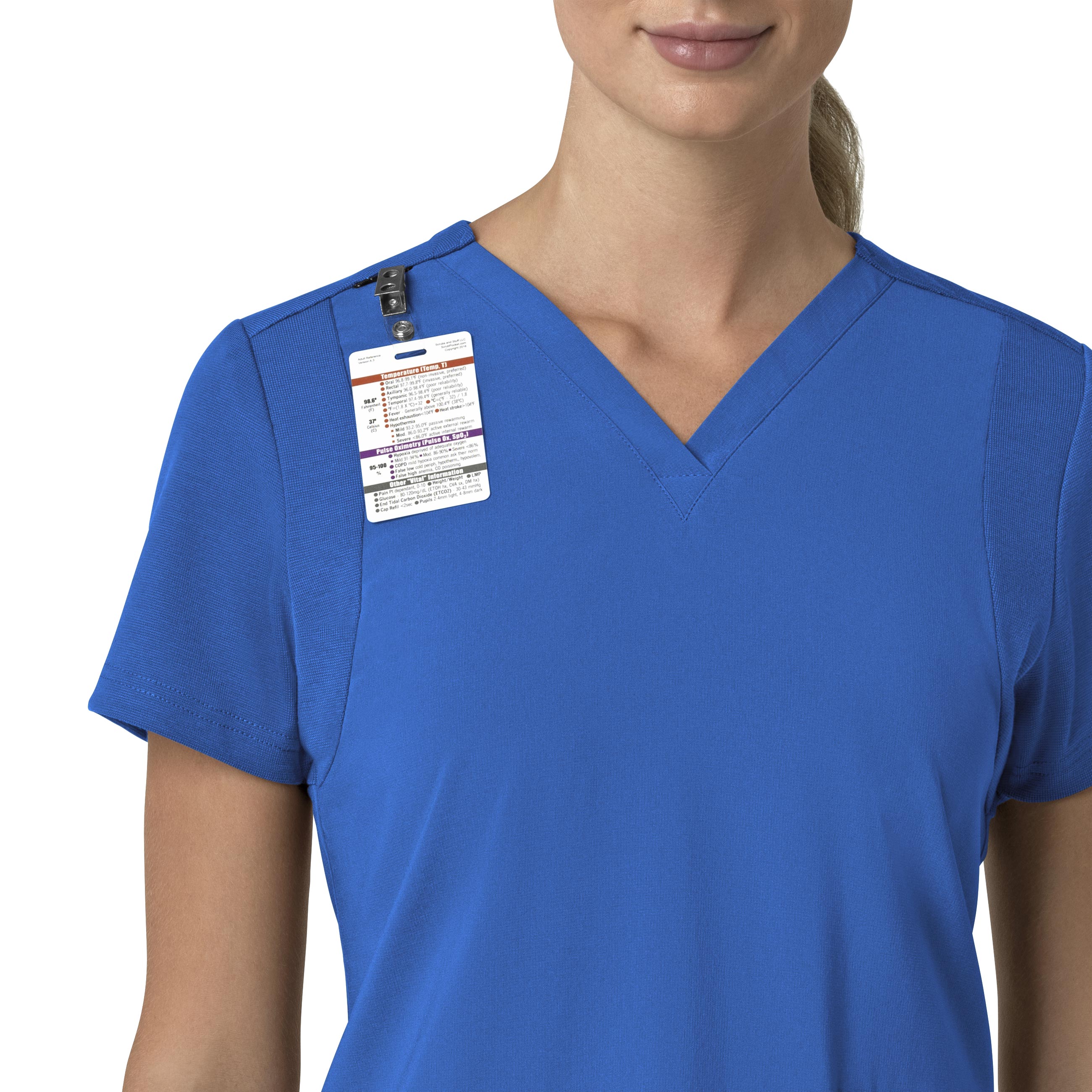 Carhartt Force Cross-Flex Women's Flex Panel V-Neck Scrub Top - Royal - Image 6