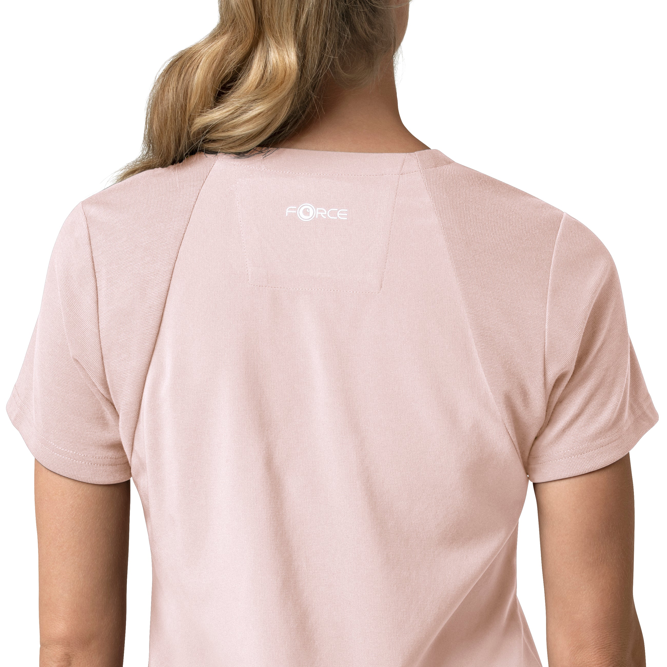 Carhartt Force Cross-Flex Women's Flex Panel V-Neck Scrub Top - Soft Rose - Image 7