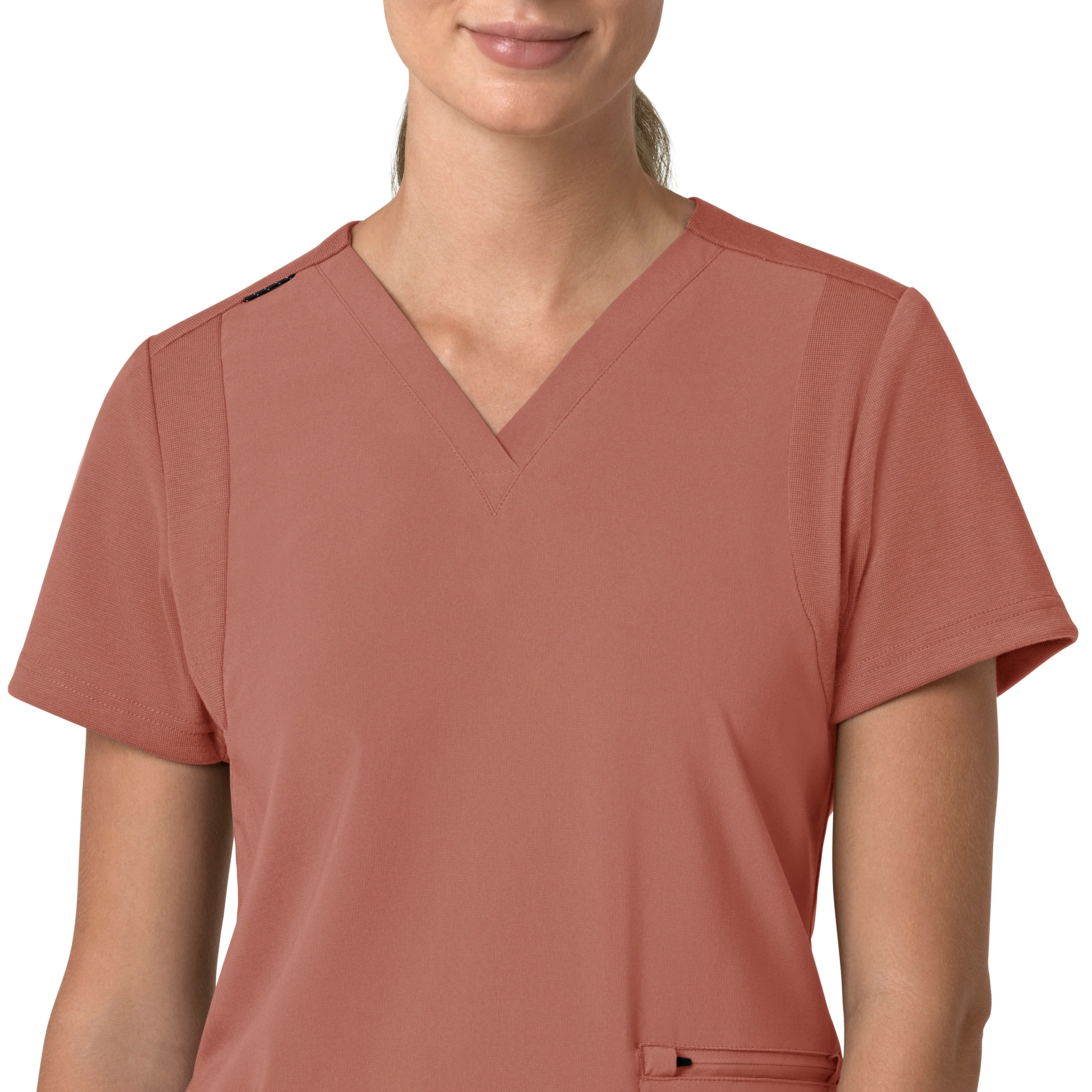 Carhartt Force Cross-Flex Women's Flex Panel V-Neck Scrub Top - Wildrose - Image 5