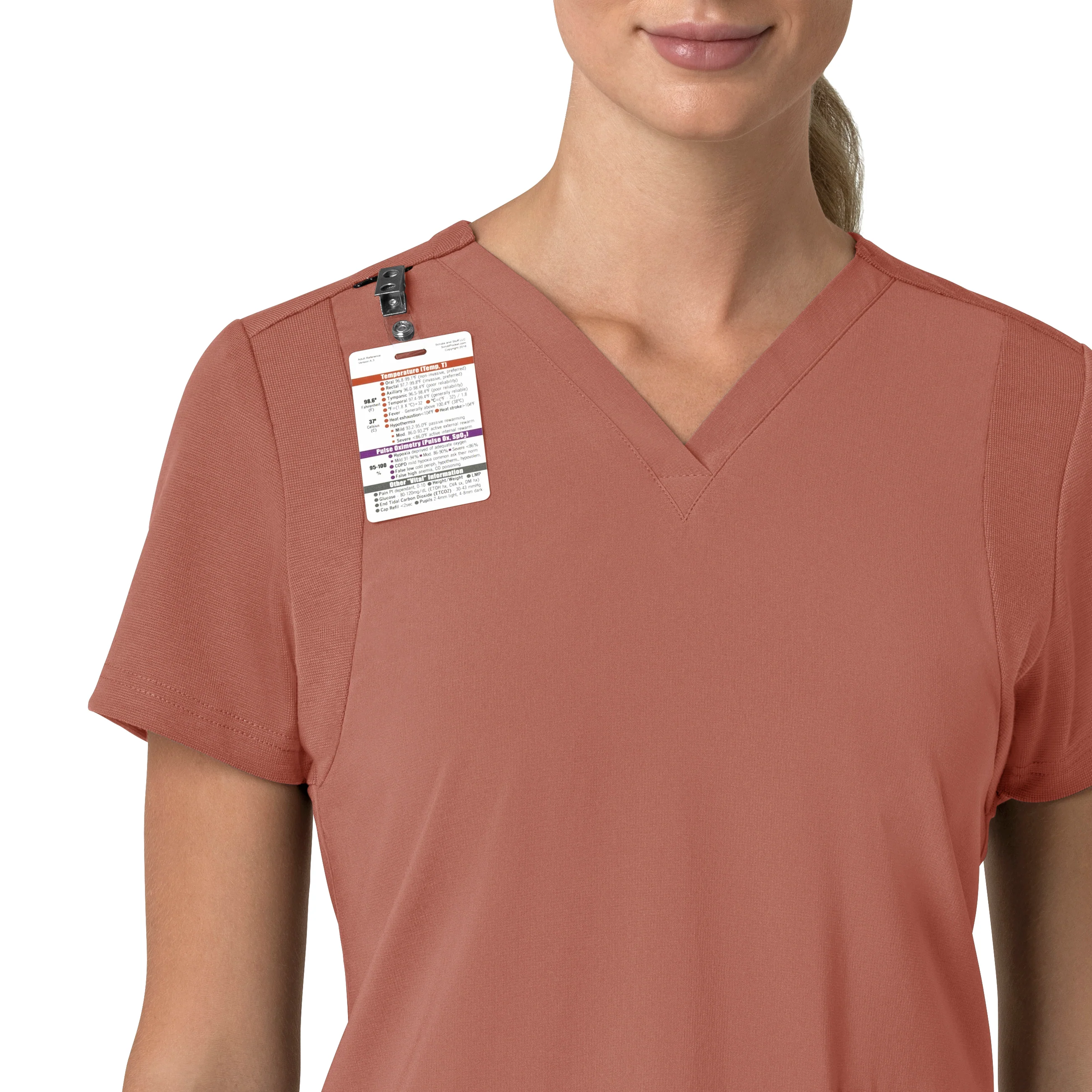 Carhartt Force Cross-Flex Women's Flex Panel V-Neck Scrub Top - Wildrose - Image 6