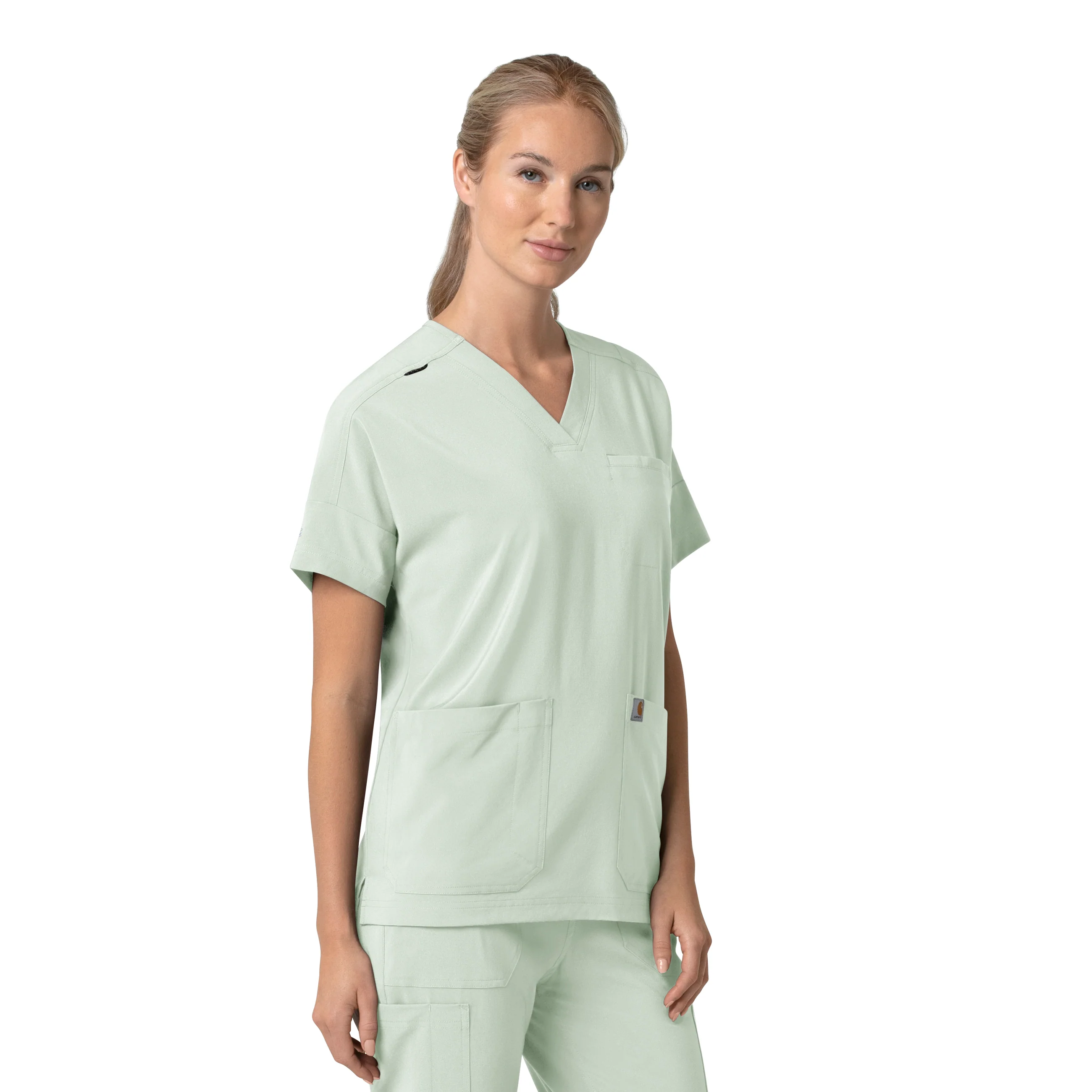 Carhartt Force Cross-Flex Women's Oversized V-Neck Scrub Top - Big Sky - Image 3