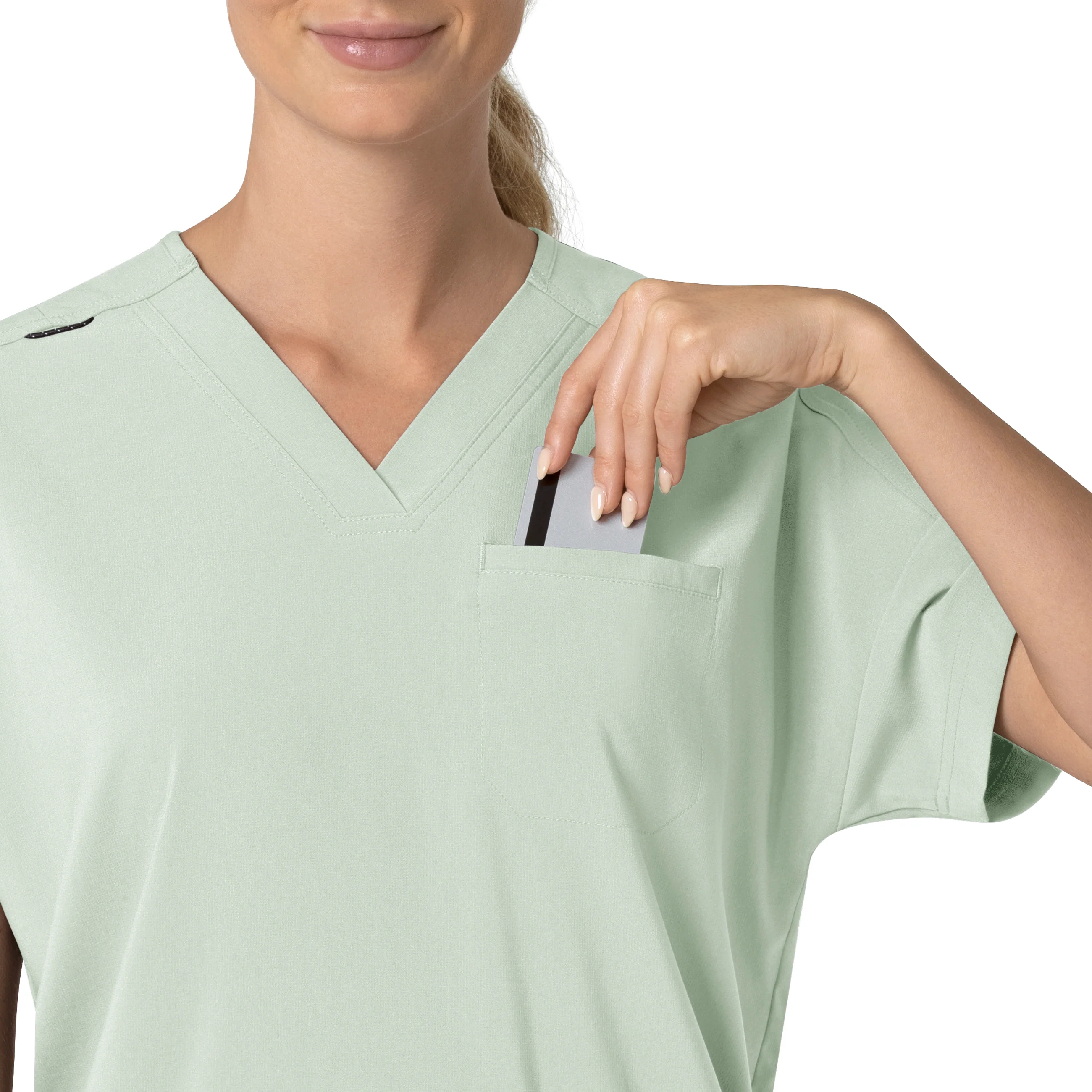Carhartt Force Cross-Flex Women's Oversized V-Neck Scrub Top - Big Sky - Image 7