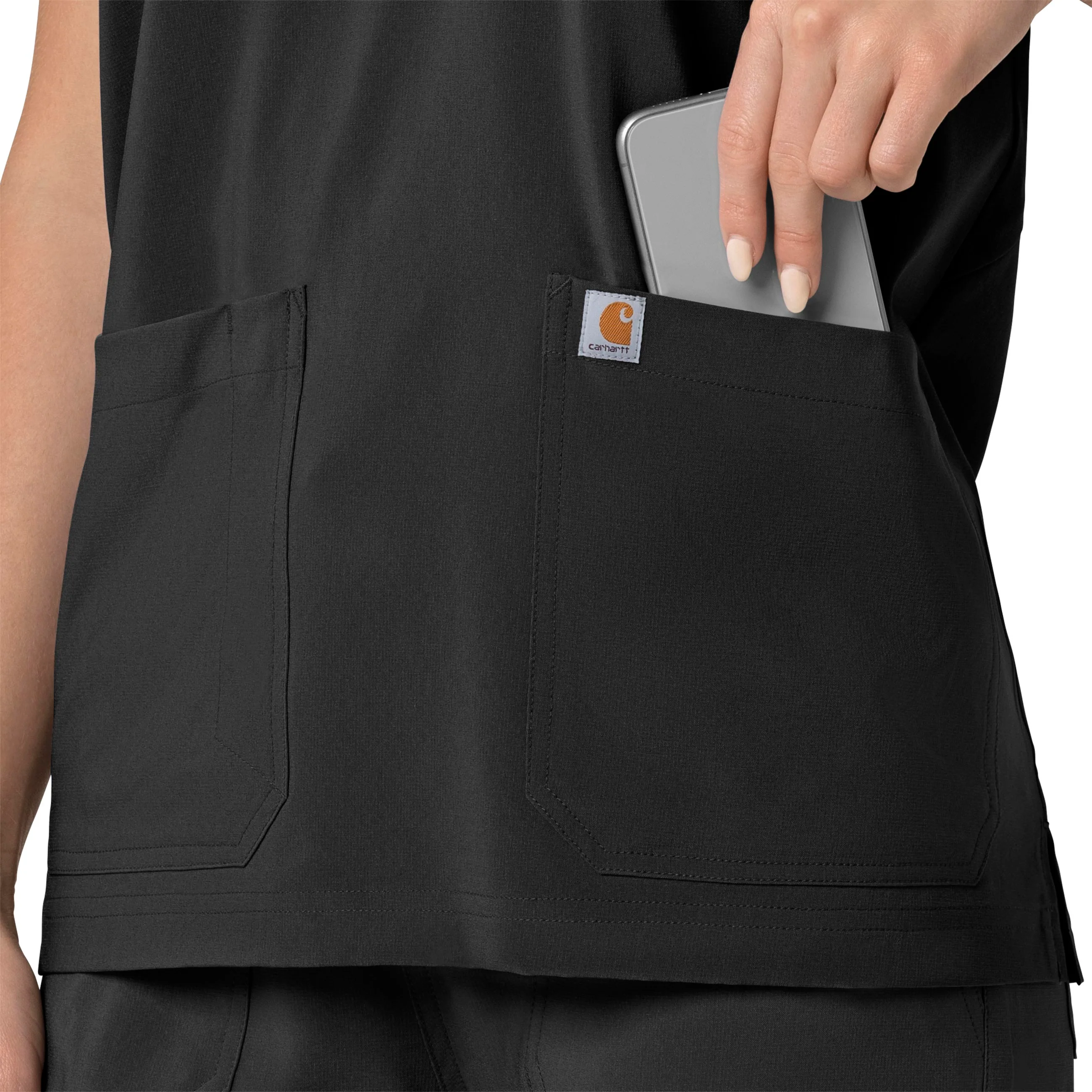 Carhartt Force Cross-Flex Women's Oversized V-Neck Scrub Top - Black - Image 10
