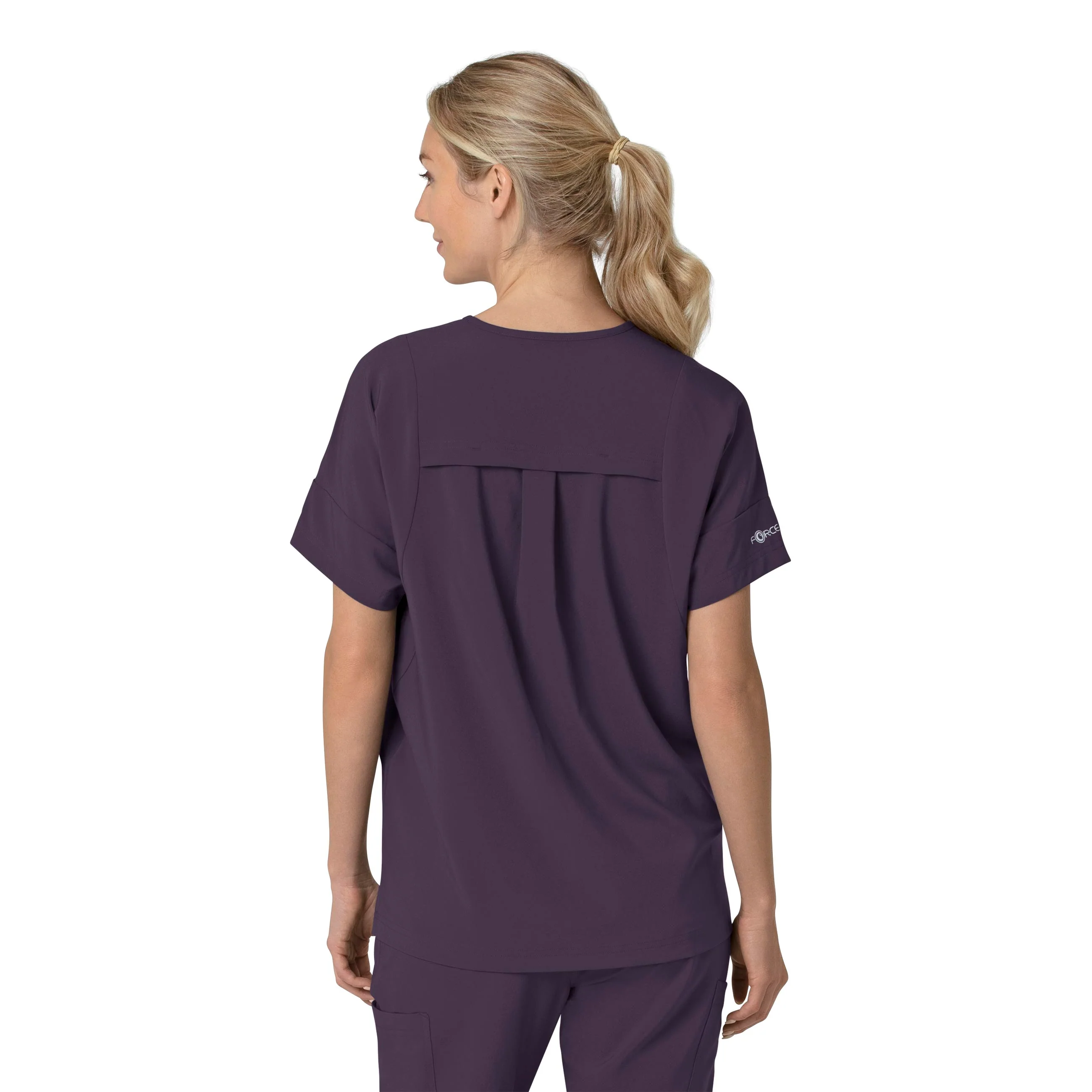 Carhartt Force Cross-Flex Women's Oversized V-Neck Scrub Top - Black Plum - Image 2