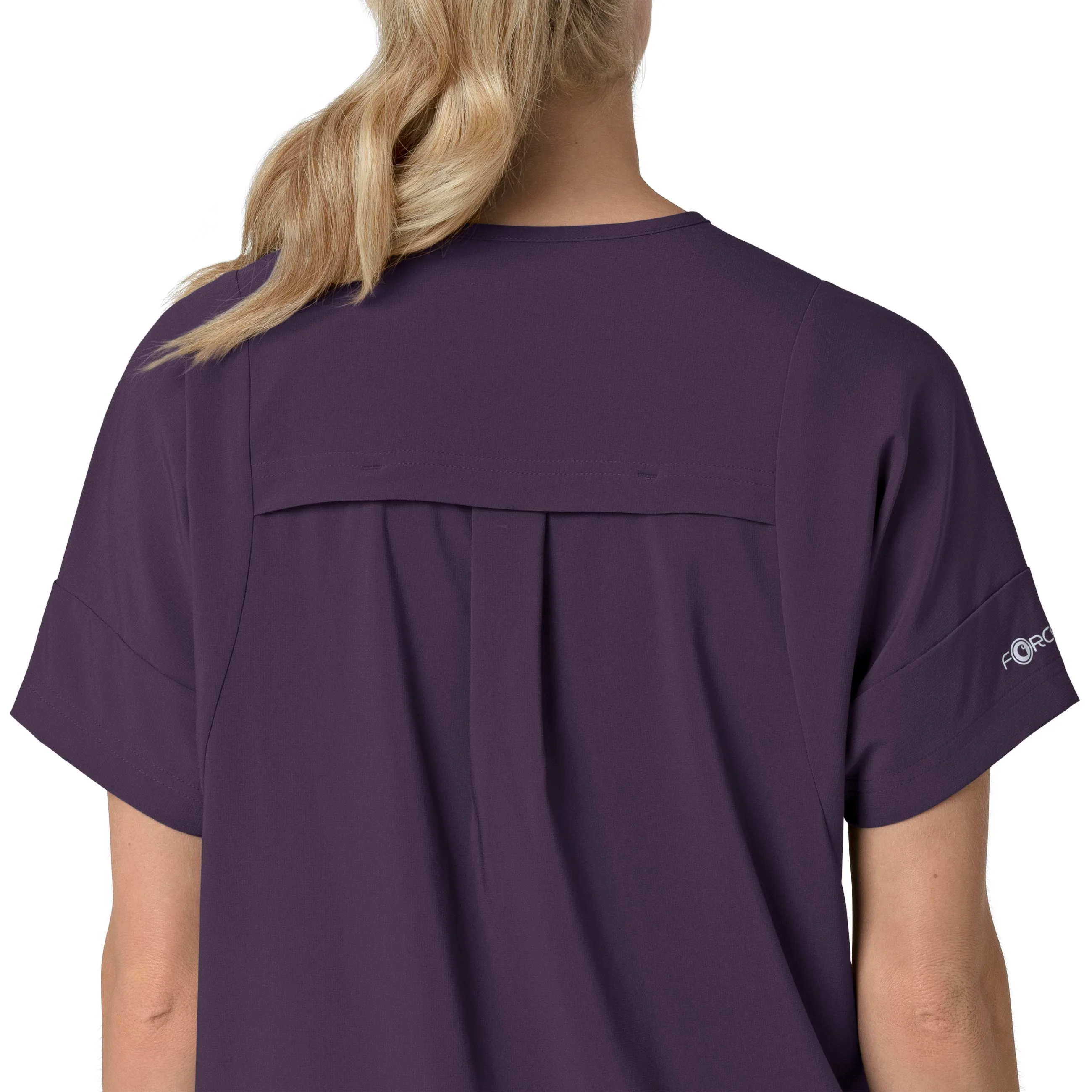 Carhartt Force Cross-Flex Women's Oversized V-Neck Scrub Top - Black Plum - Image 7