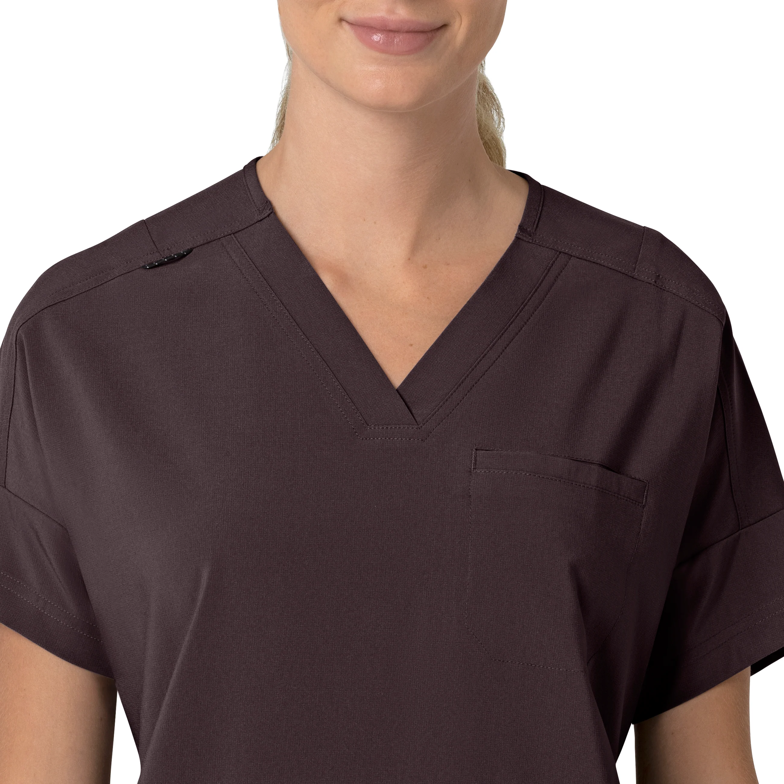 Carhartt Force Cross-Flex Women's Oversized V-Neck Scrub Top - Dark Sepia - Image 5