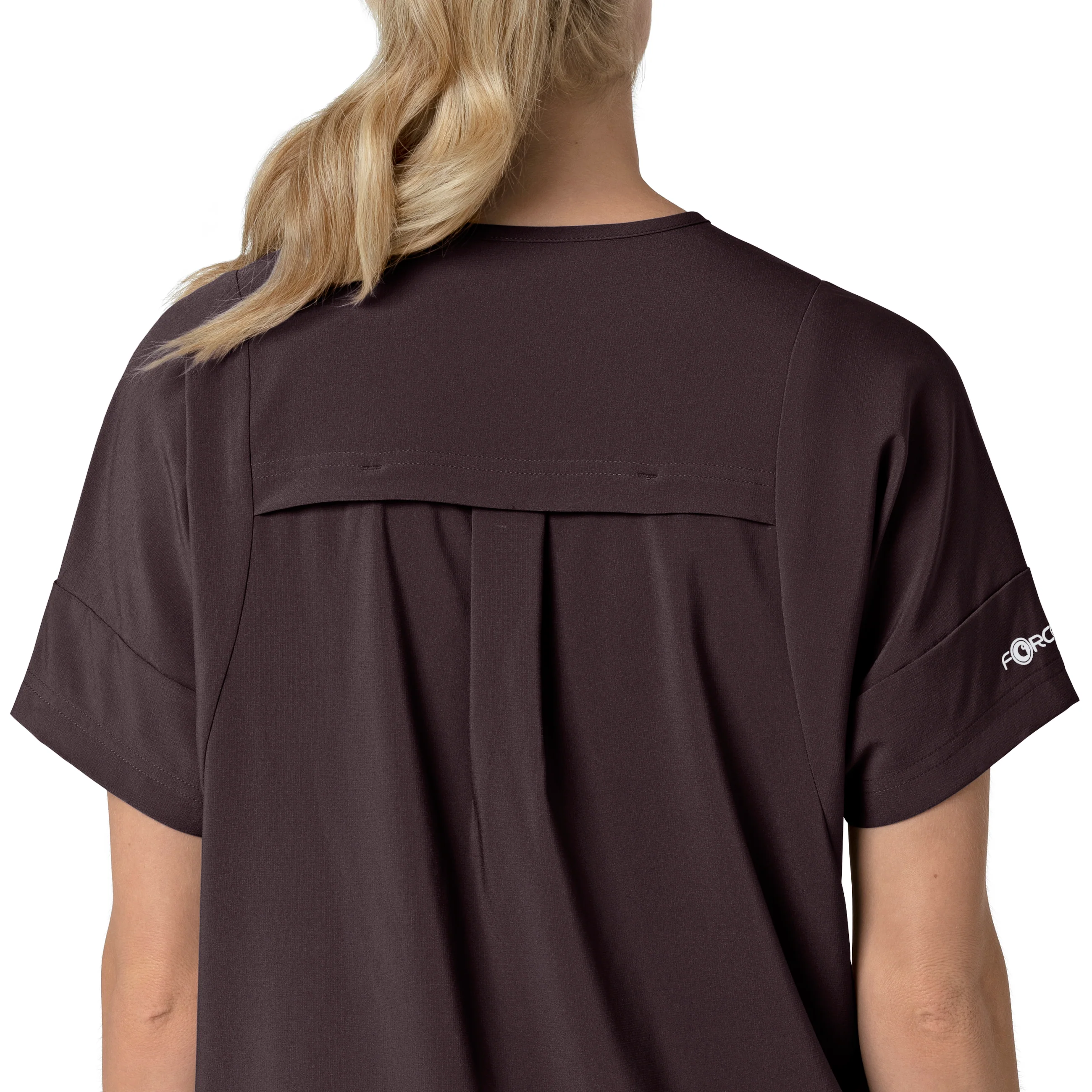 Carhartt Force Cross-Flex Women's Oversized V-Neck Scrub Top - Dark Sepia - Image 7