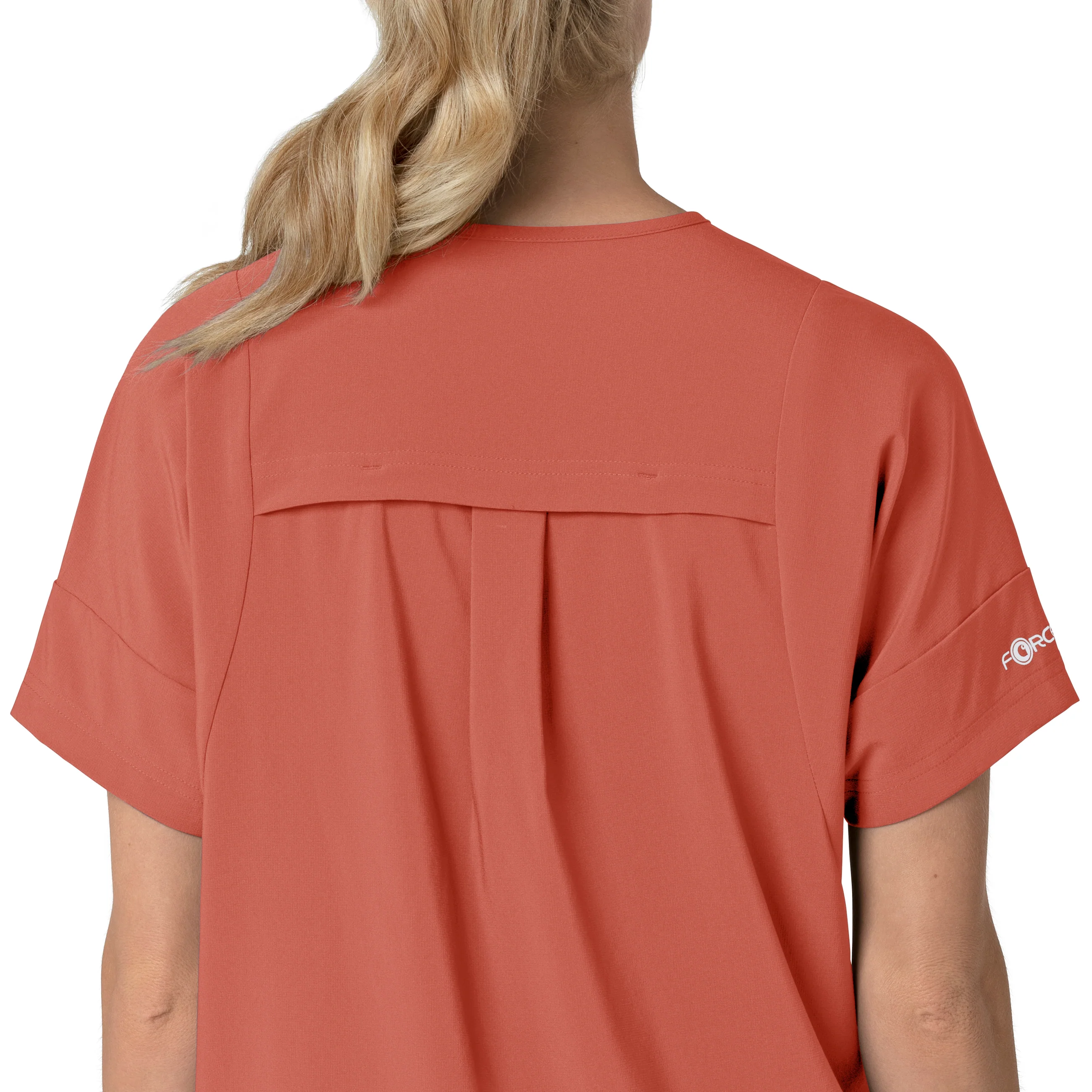 Carhartt Force Cross-Flex Women's Oversized V-Neck Scrub Top - Dusty Cedar - Image 7
