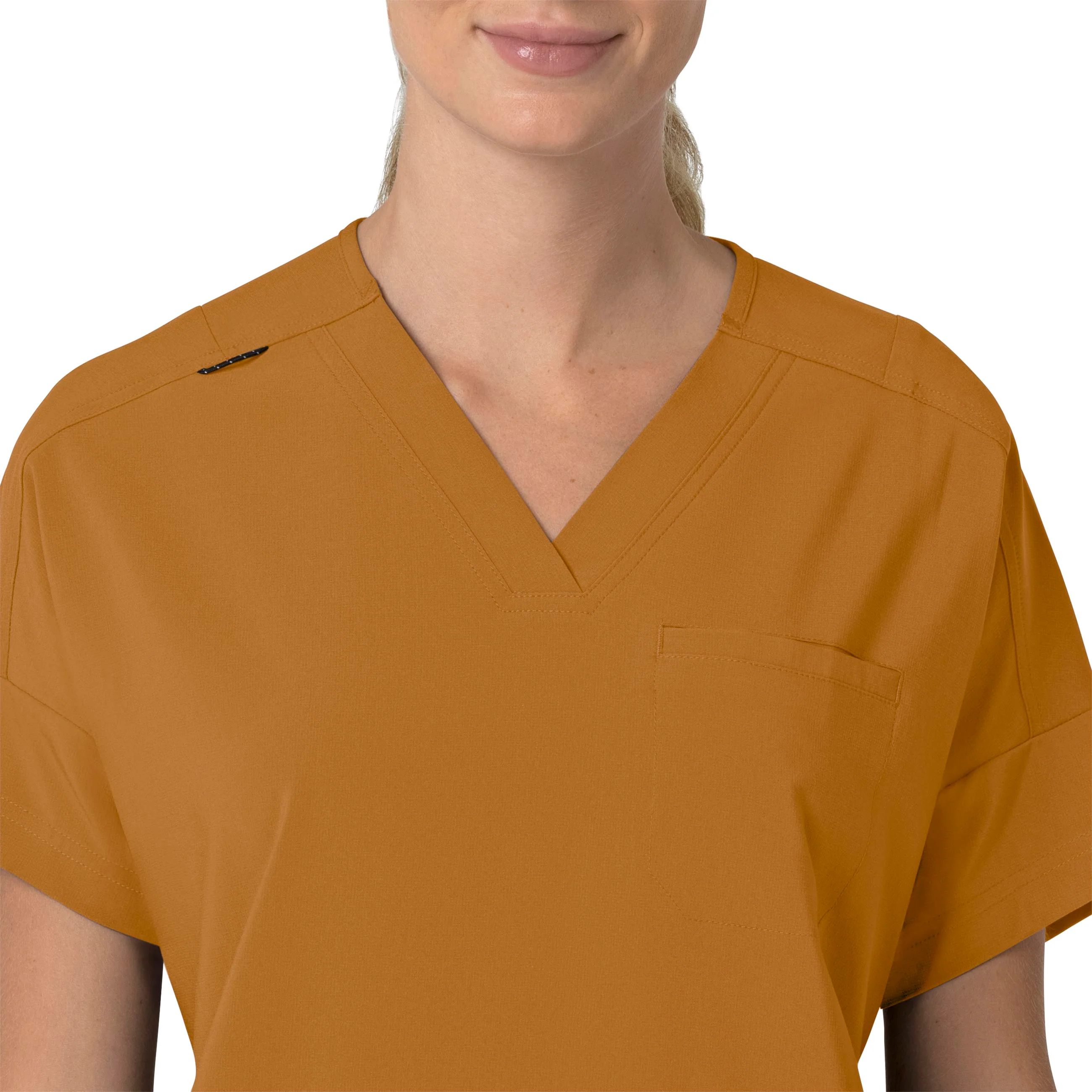 Carhartt Force Cross-Flex Women's Oversized V-Neck Scrub Top - Fox Brown - Image 5
