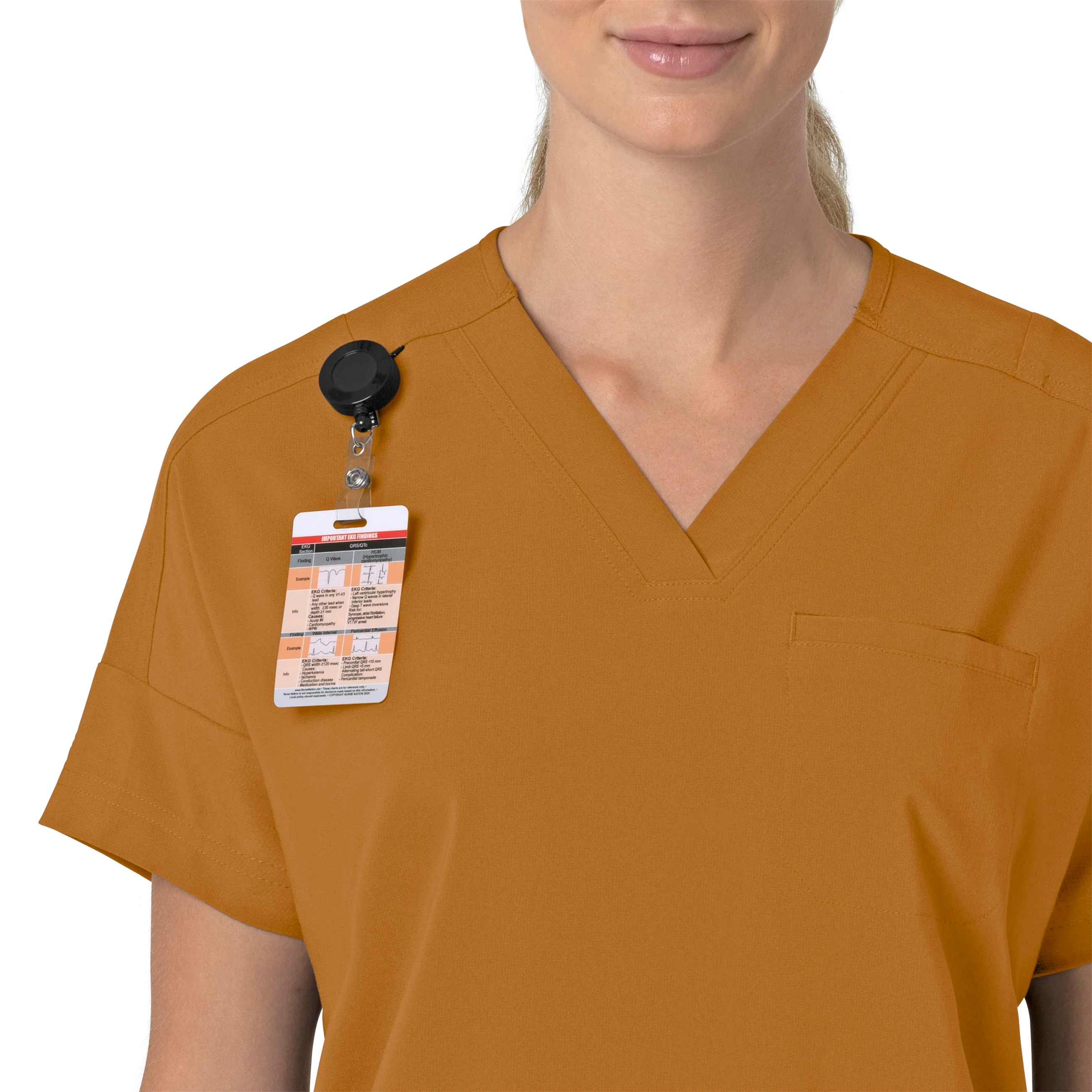 Carhartt Force Cross-Flex Women's Oversized V-Neck Scrub Top - Fox Brown - Image 6